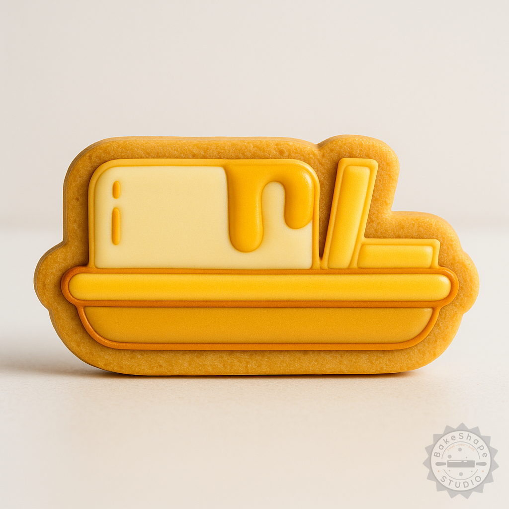 Decorated example 1 of Butter Shape Cutter and Stamp Set, 6-Piece Cookie Fondant Tools, S/M/L Sizes