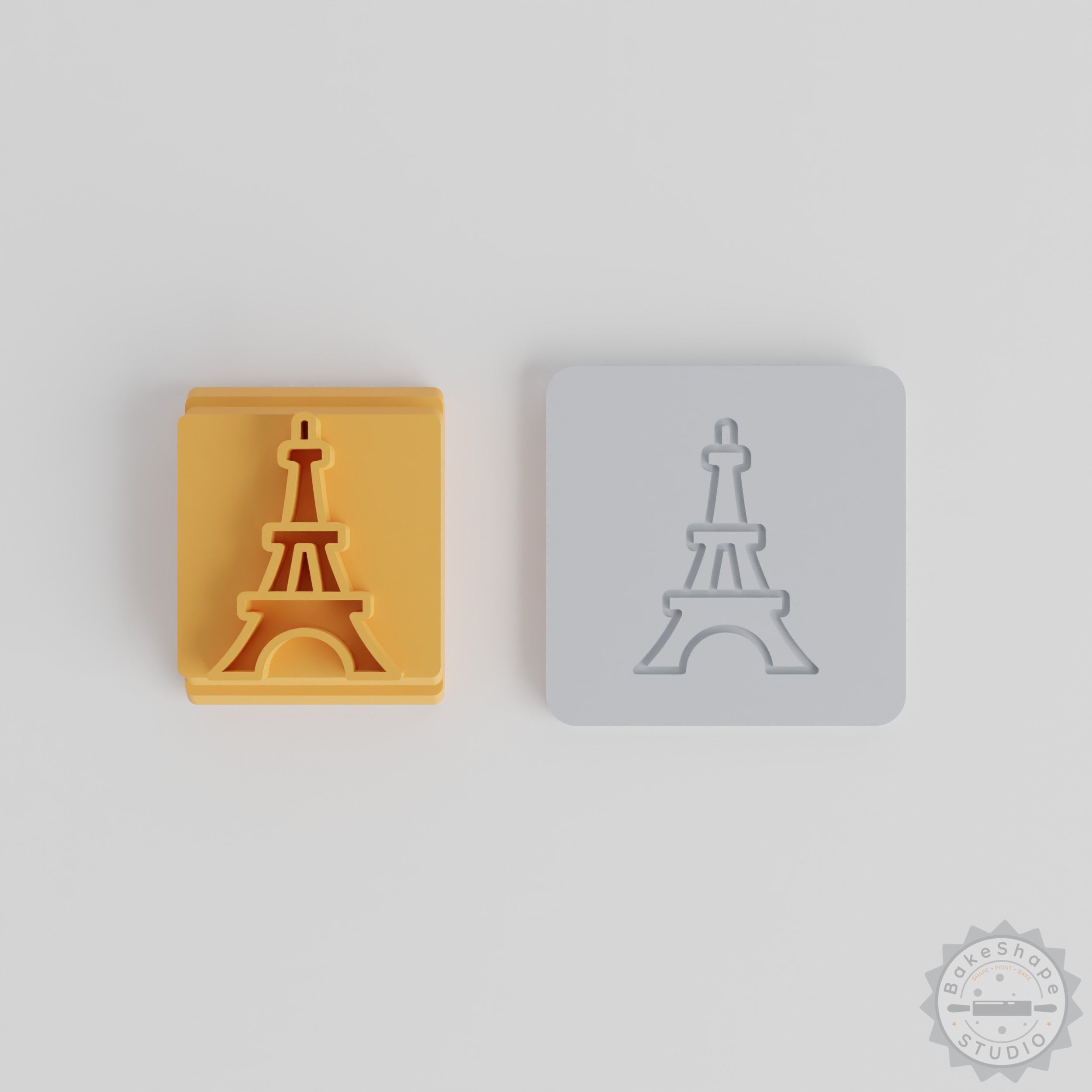 Paris Stamp Tile Set, 5-Piece, Eiffel Tower Design, Perfect for Clay, Cookies, Fondant