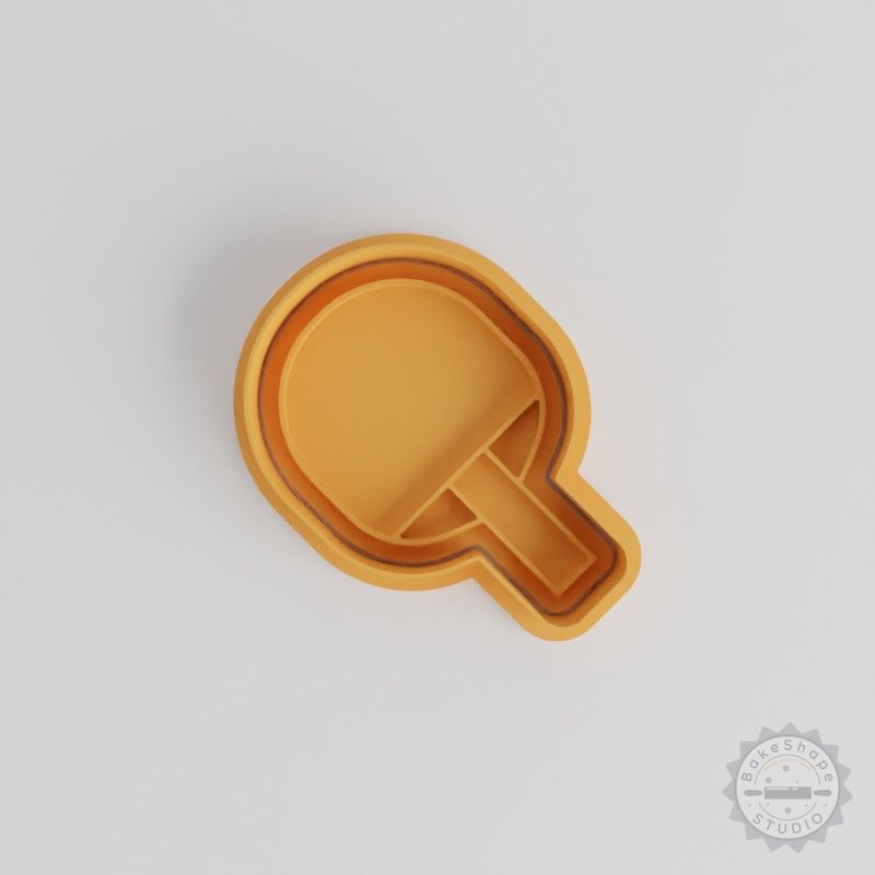 Table Tennis Cookie Shape Cutter and Stamp Set, Perfect for Fondant, 3 Sizes, 6 Pieces