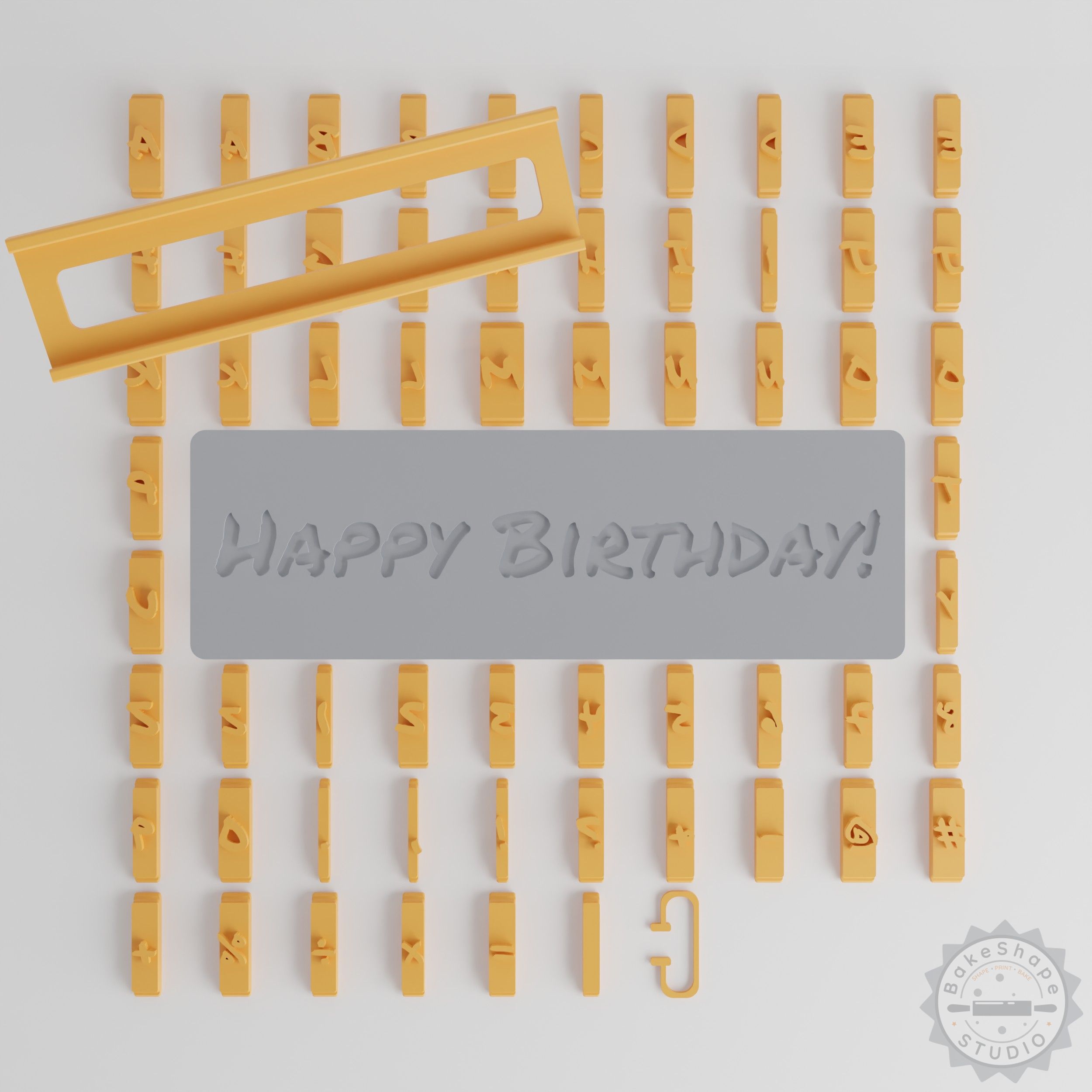 Permanent Marker Font Tile Set, 1/2" Size, 80 Pieces for Clay, Cookies, and Fondant