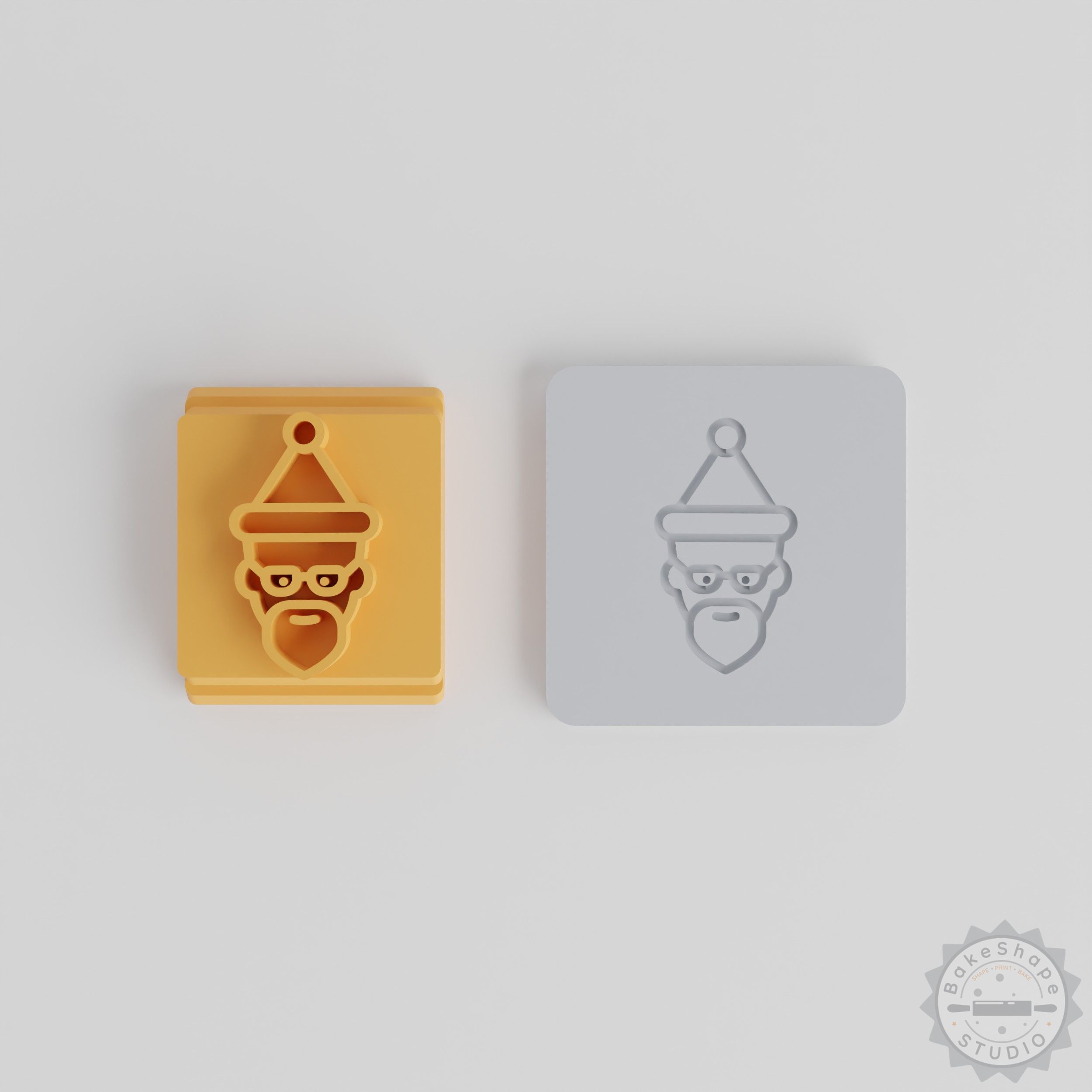 Santa Stamp Tile Set, 5-Piece Clay and Cookie Decoration Tool for Christmas Crafts