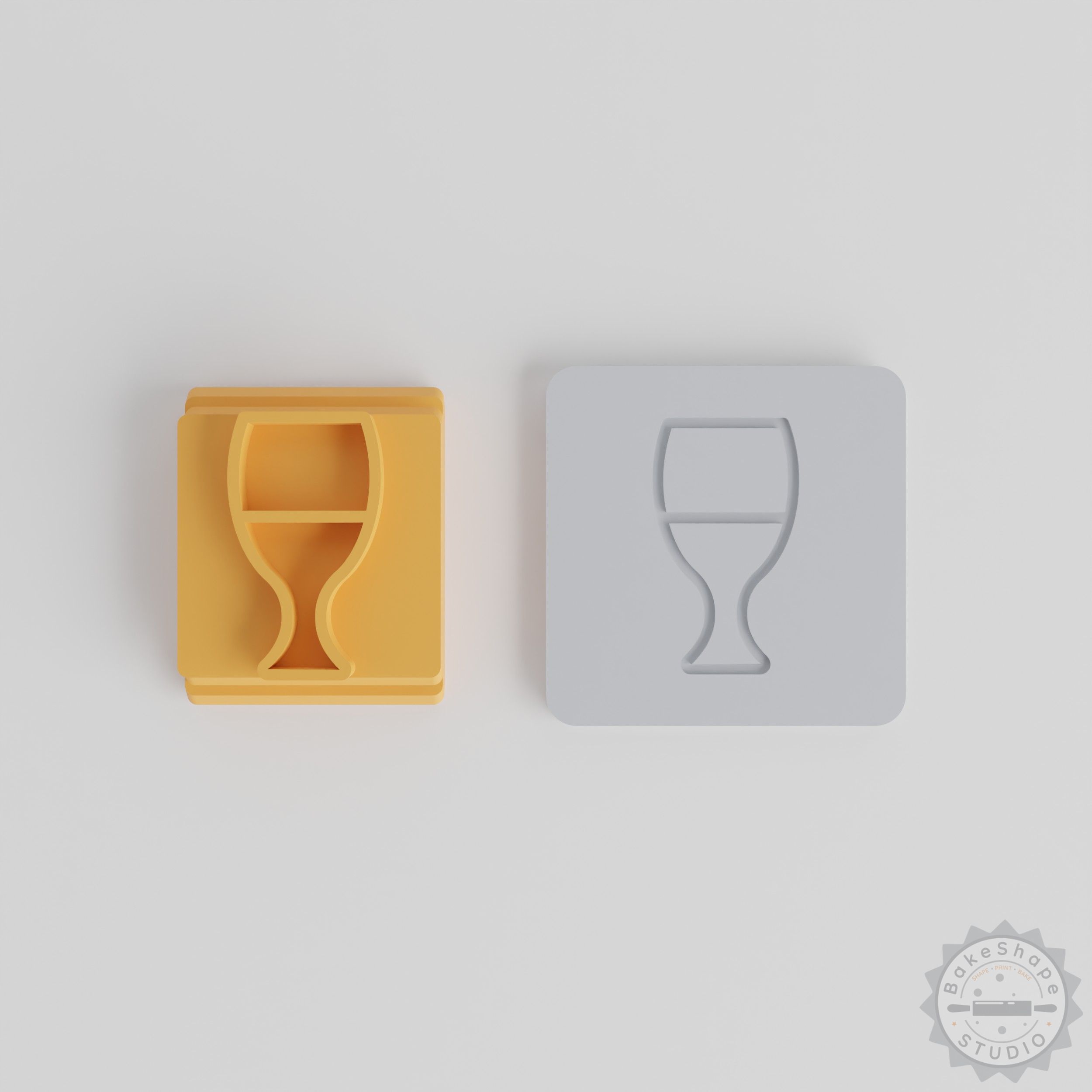 Wine Glass Stamp Set, 5 Motif Sizes, Perfect for Clay & Fondant Decoration