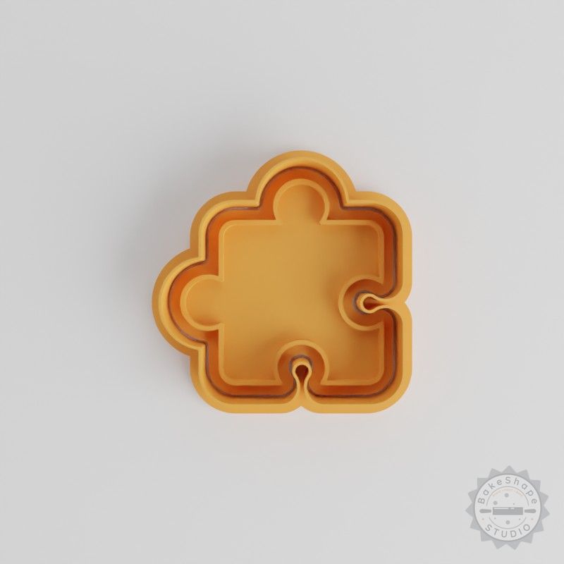 Puzzle Cookie Cutter Set, 6-Piece Shape and Stamp for Cookies and Fondant, Sizes S/M/L