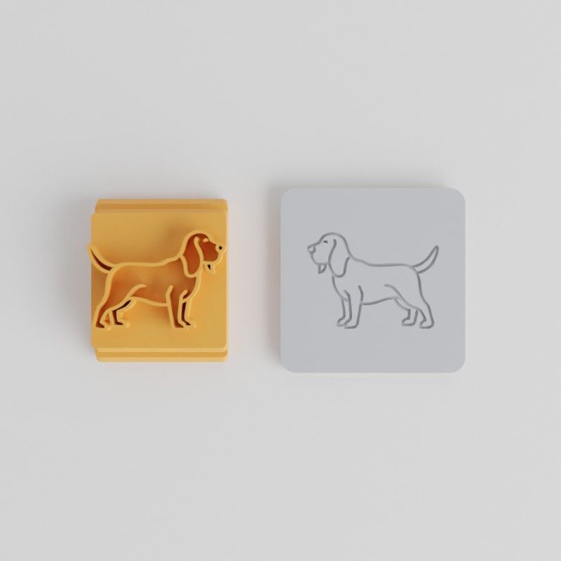 Bloodhound Stamp Tile Set for Clay and Fondant, 5 Motif Sizes, Dog Breed Design