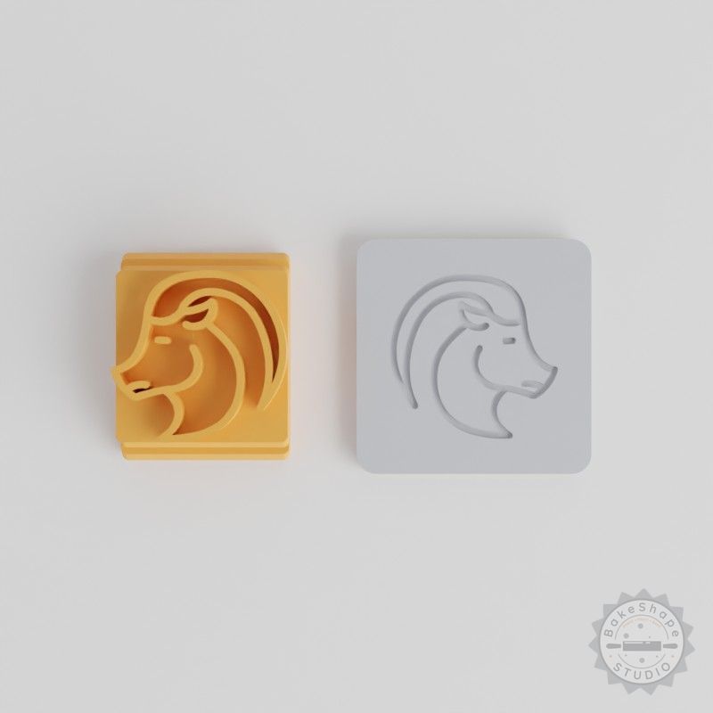 Aries Stamp Tile Set with 5 Motif Sizes for Clay and Baking, Zodiac Ram Horoscope Design