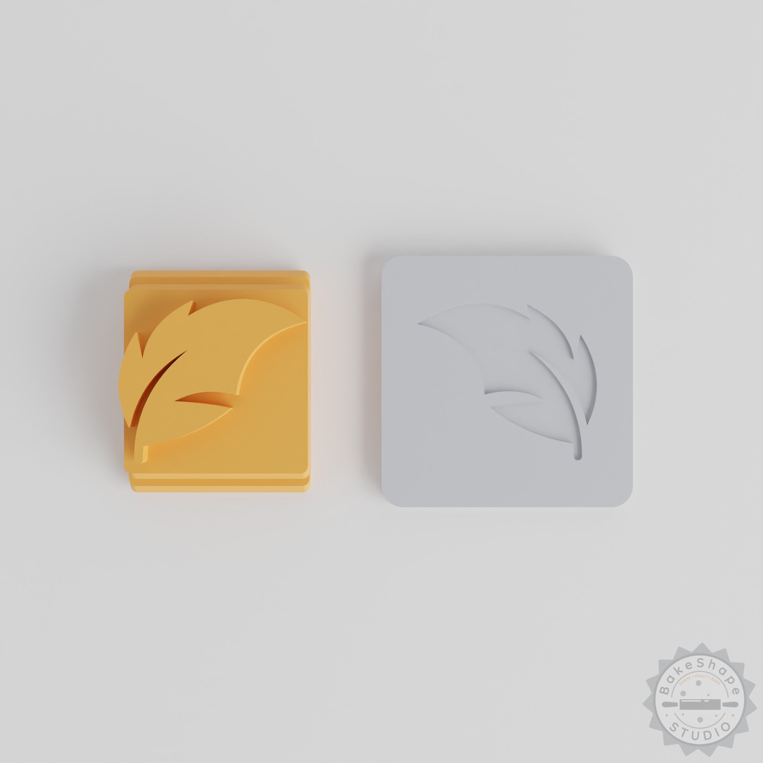 Leaf Stamp Tile Set, 5 Sizes Motif for Clay, Cookie, Fondant Crafting, Nature Plant Design