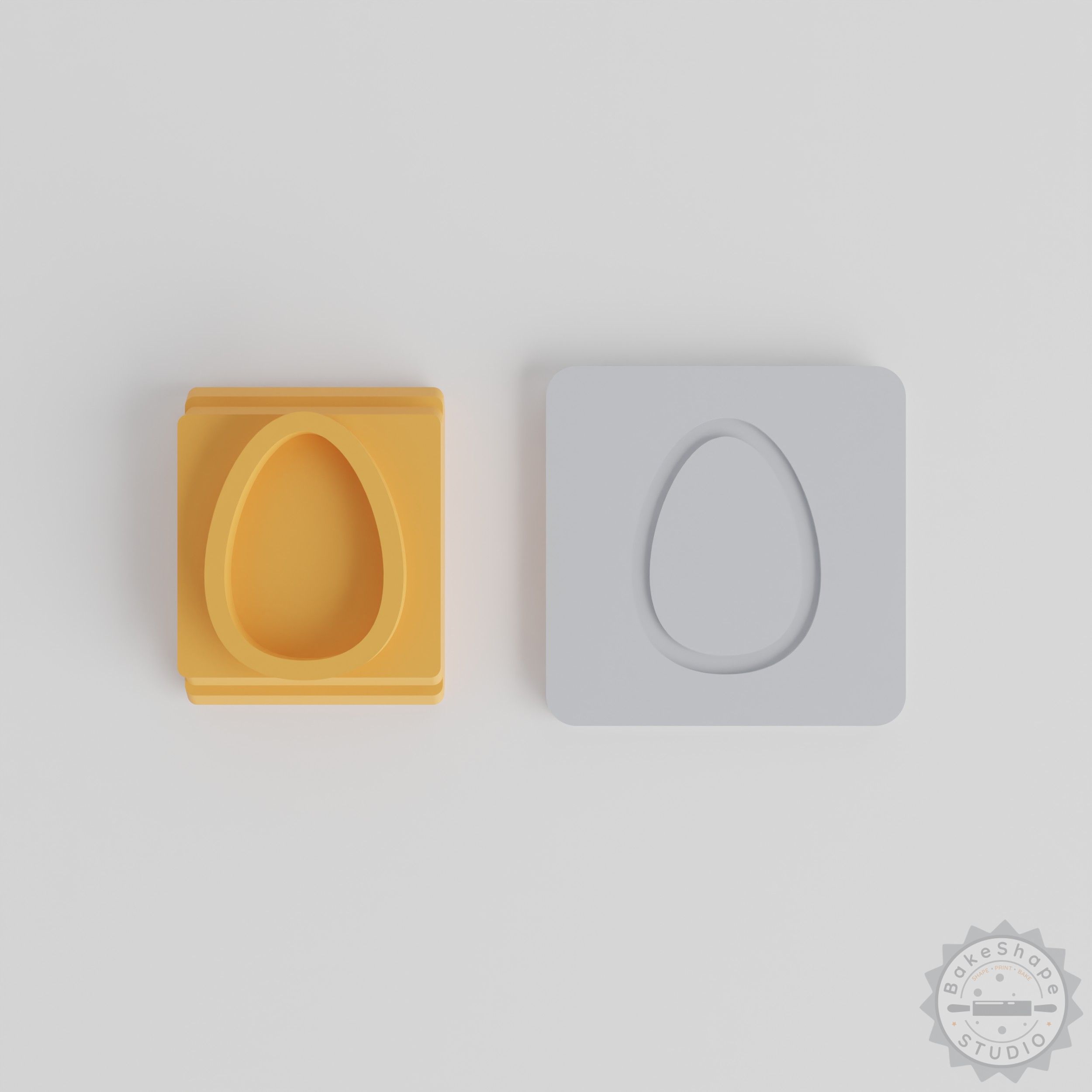 Oval Egg Shape Stamp Tile Collection for Clay and Fondant, 5 Sizes