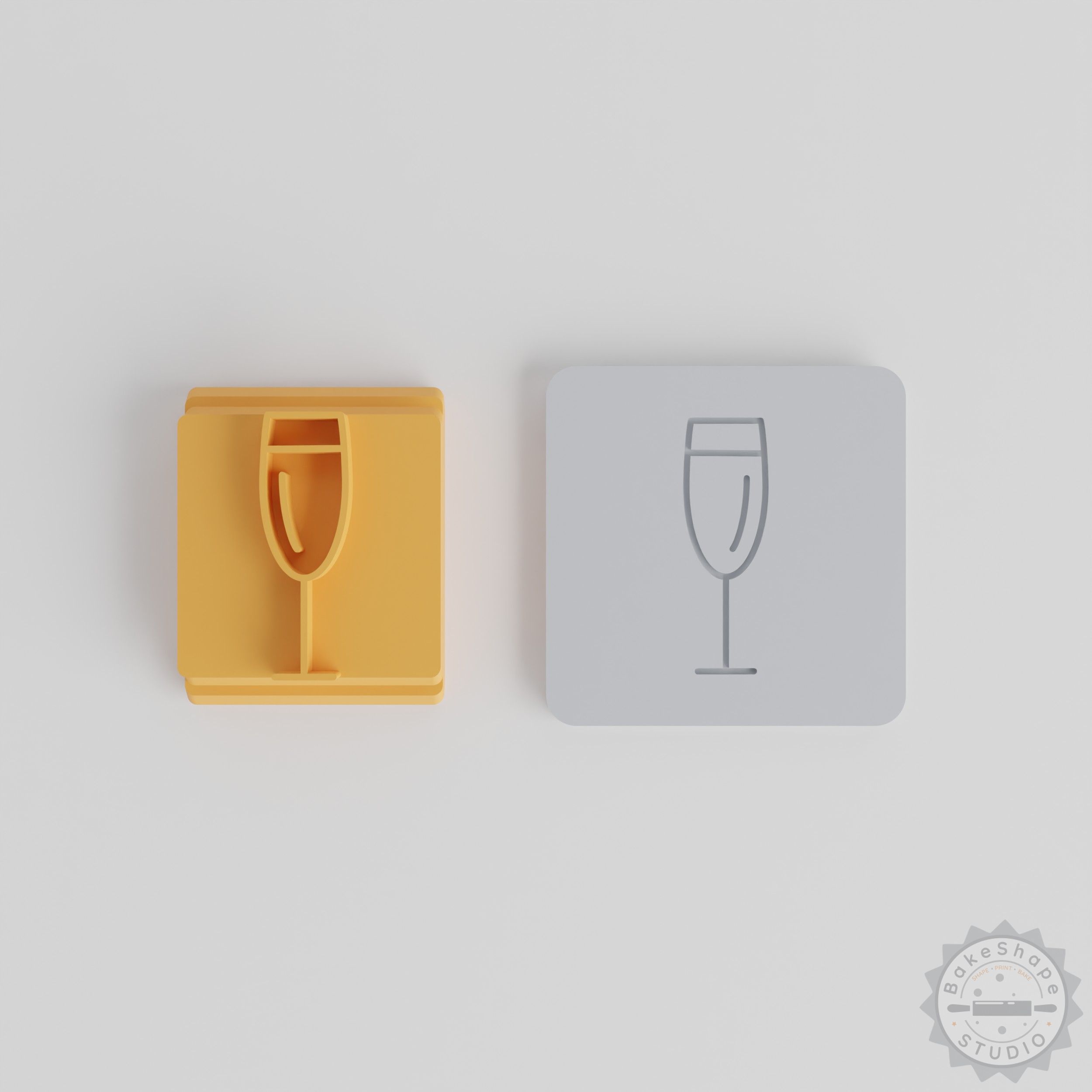 Champagne Stamp Tile Set, Ideal for Clay, Cookie, and Fondant Designs, 5 Sizes
