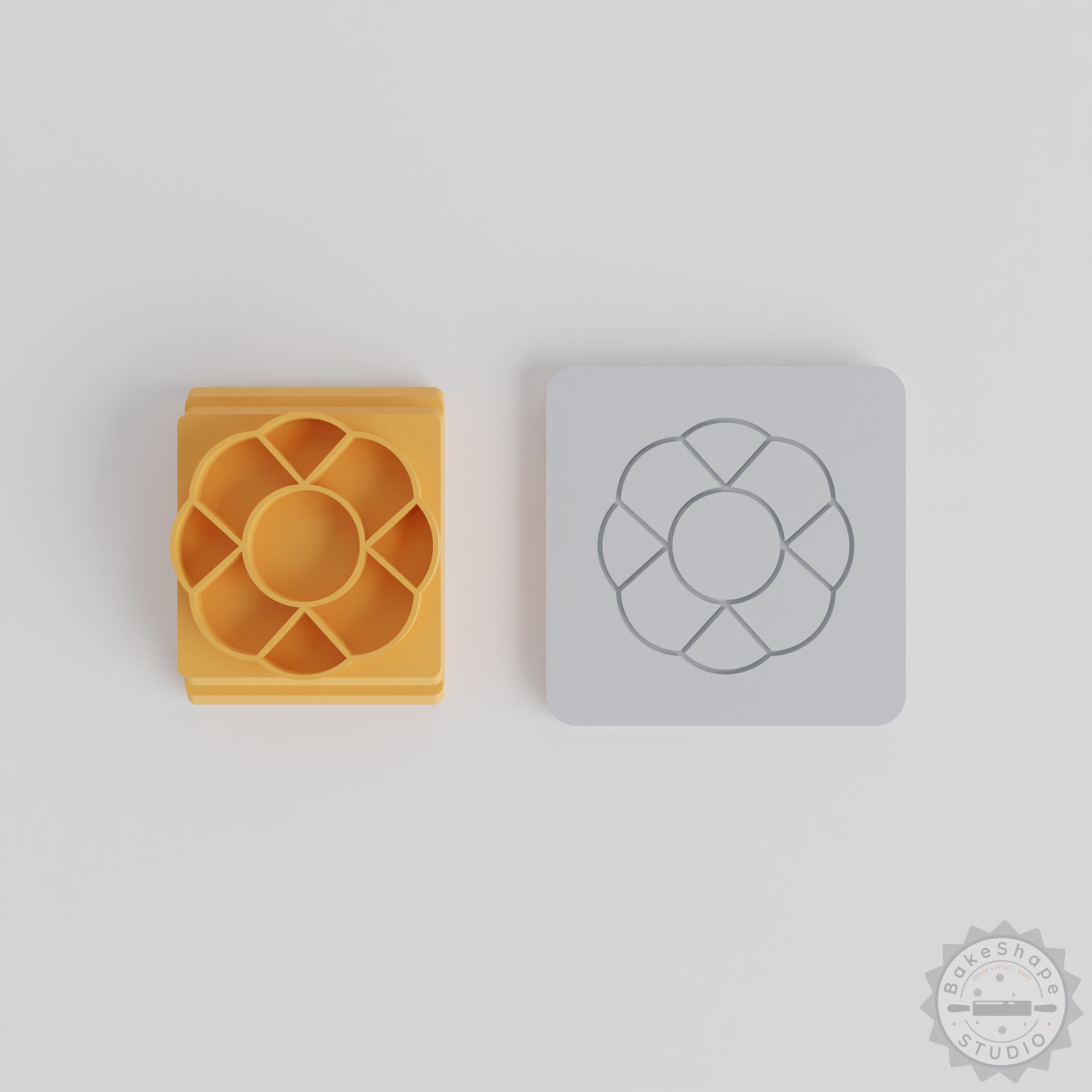 Mandala Stamp Tile Set, 5 Sizes Motif for Clay and Fondant, Intricate Symmetrical Geometric Pattern