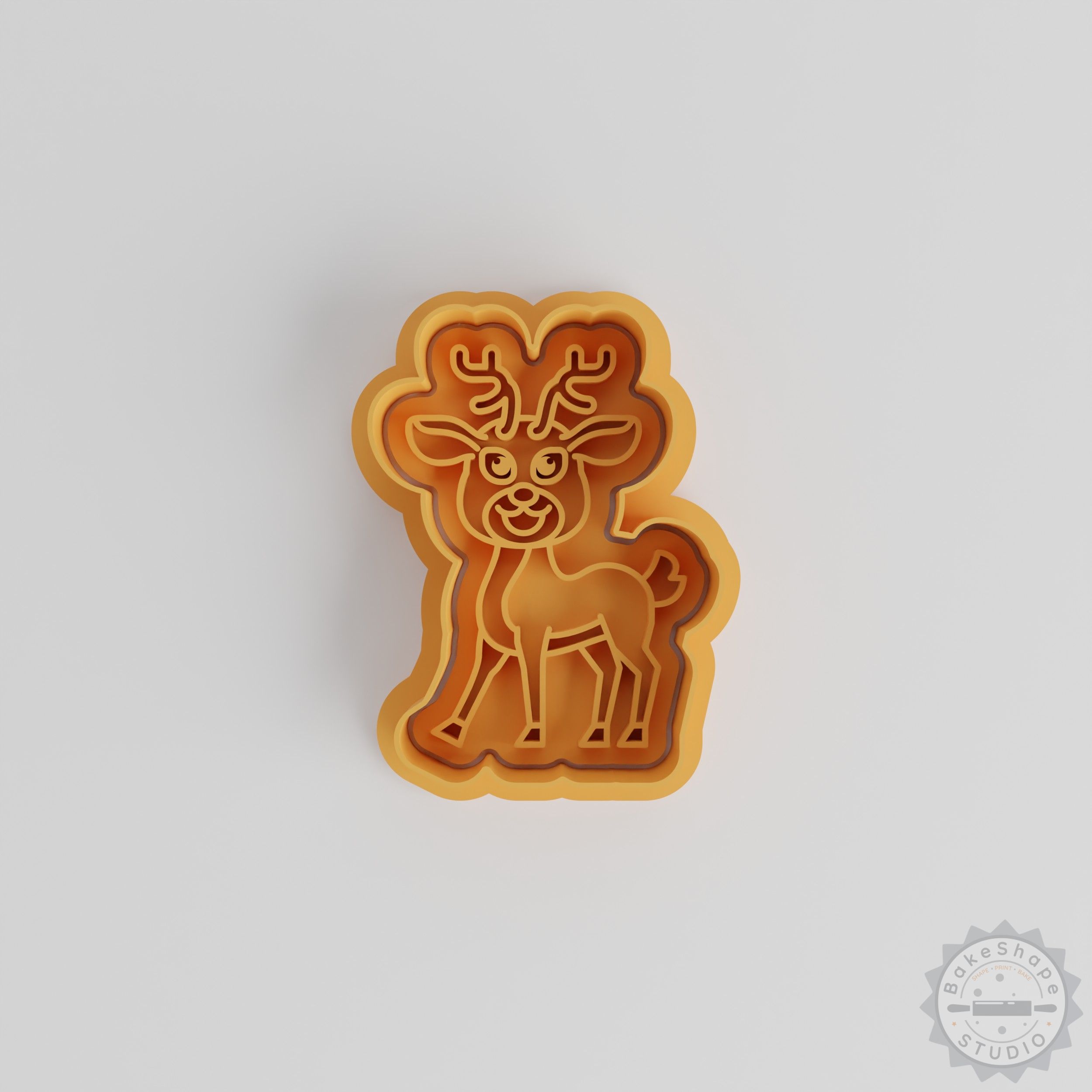 Caribou Cookie Cutter Stamp Set, 6-Piece Christmas Deer Shapes for Fondant & Cookies