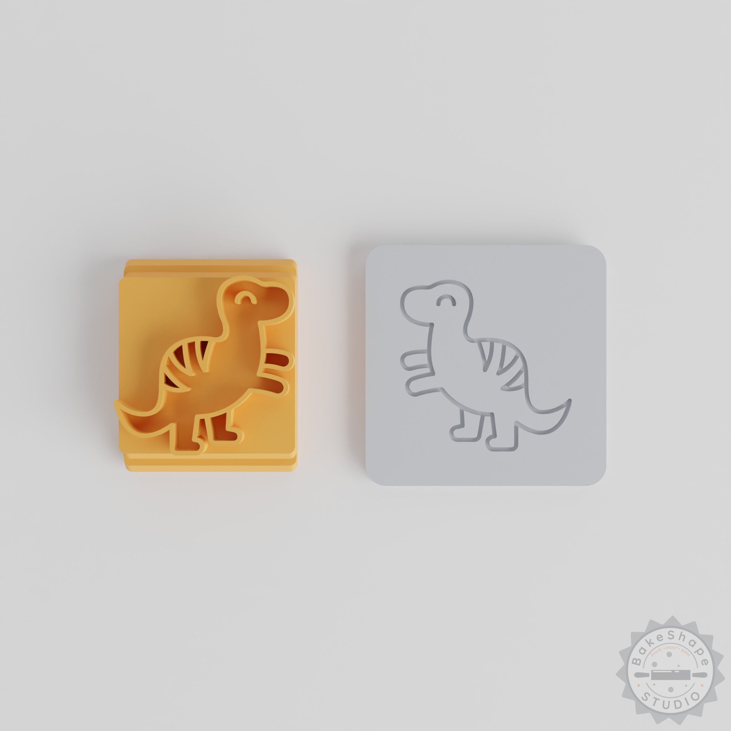 Dinosaur Stamp Tile Set, Motif Sizes 20-40mm, Perfect for Clay, Cookies, Fondant