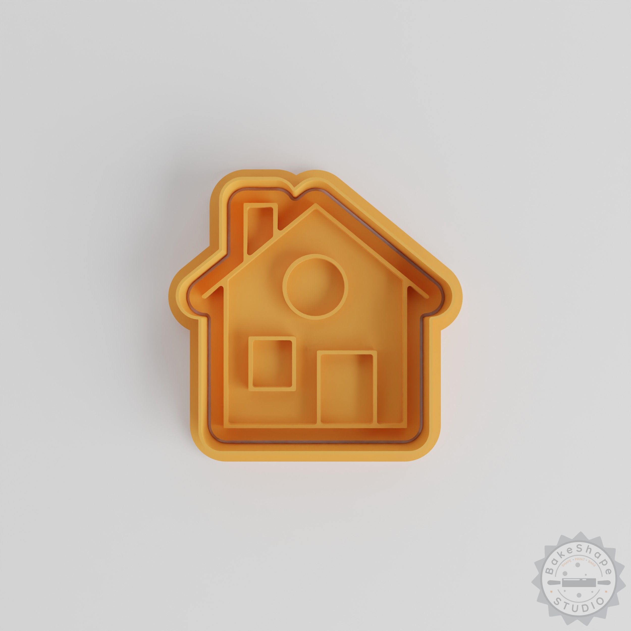 House Shape Cutter and Stamp Set, Cookie and Fondant Molds, 3 Sizes, 6 Pieces