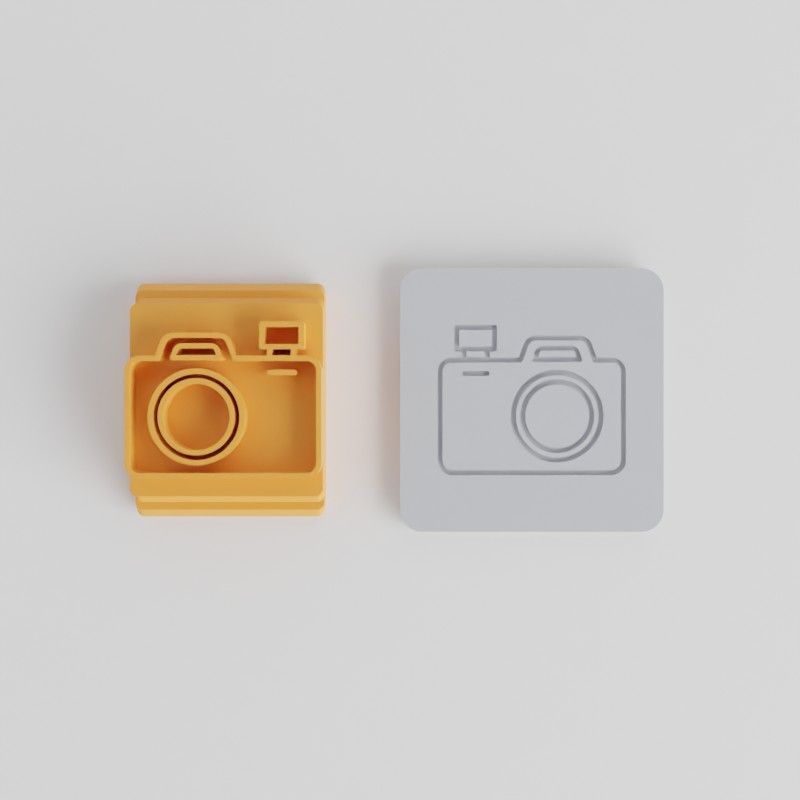 Camera Stamp Tile Set for Clay and Cookies, 5 Sizes