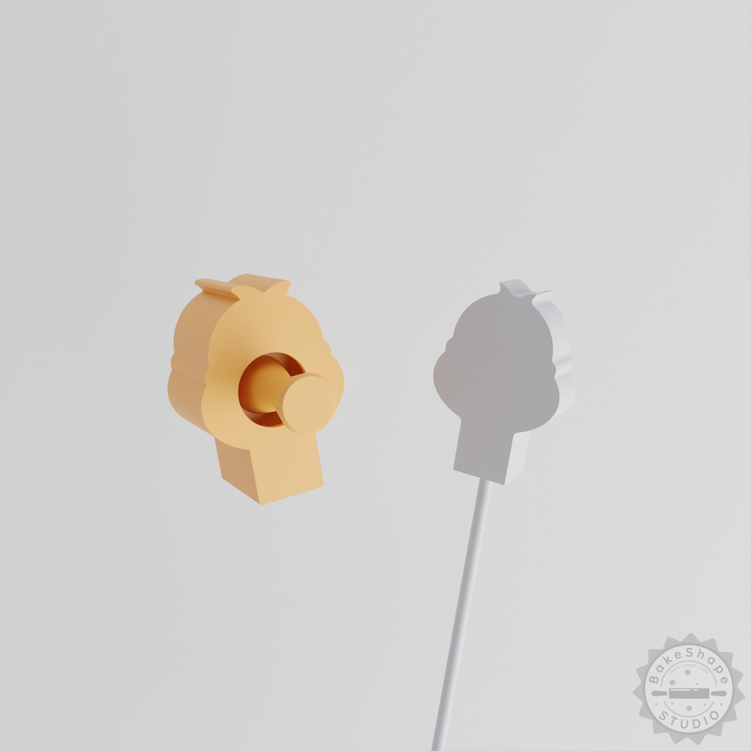 Ostrich Cake Pop Mold, Feathered Runner Design, 2-Piece Set