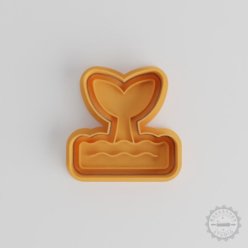Whale Tail Ocean Cookie Cutter & Stamp Set, S/M/L, Perfect for Cookies & Fondant