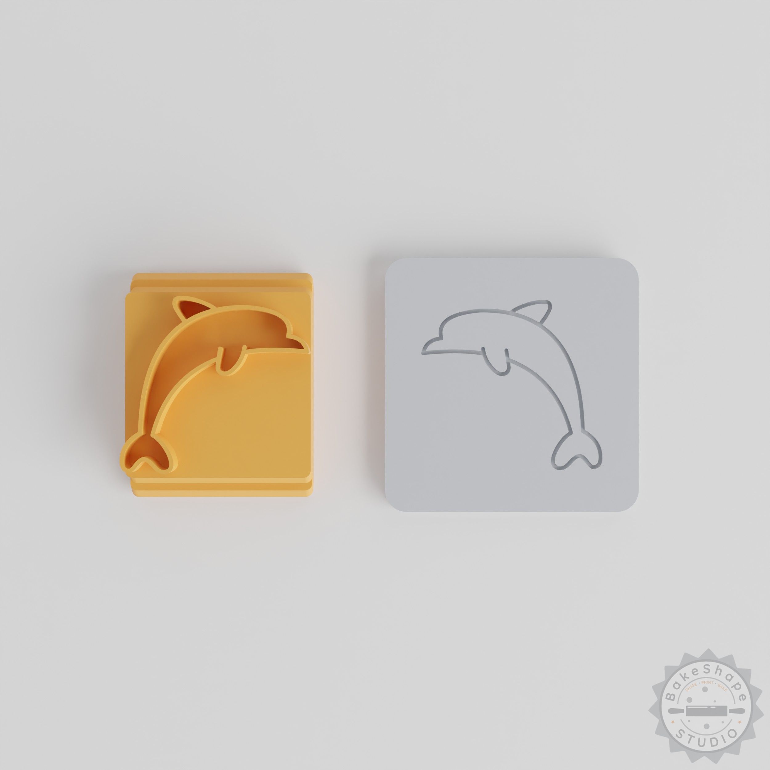 Dolphin Stamp Tile Set, 5 Sizes, Ideal for Clay, Cookies, Fondant, Animal Motif