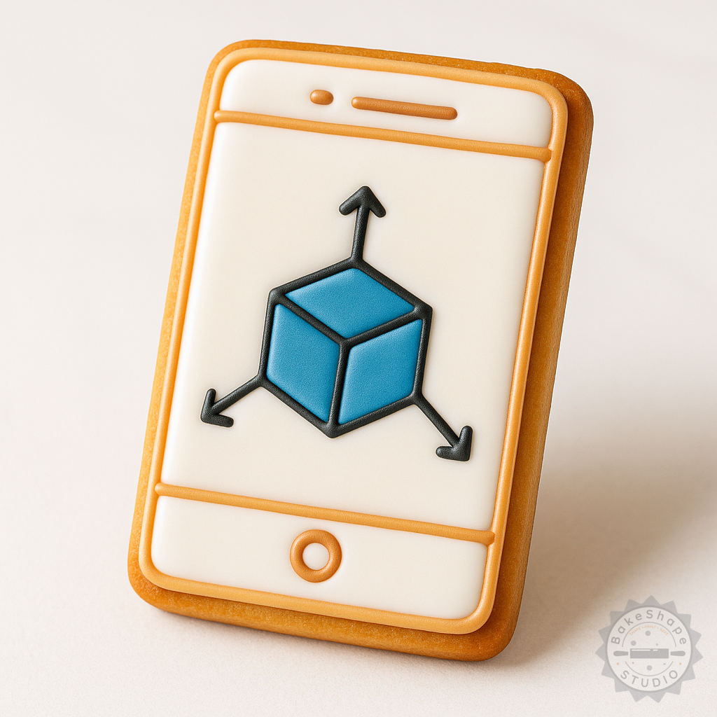 Decorated example 1 of 3D Cube Cookie & Fondant Cutter Set, 6-Piece Geometric Model, S/M/L Shapes