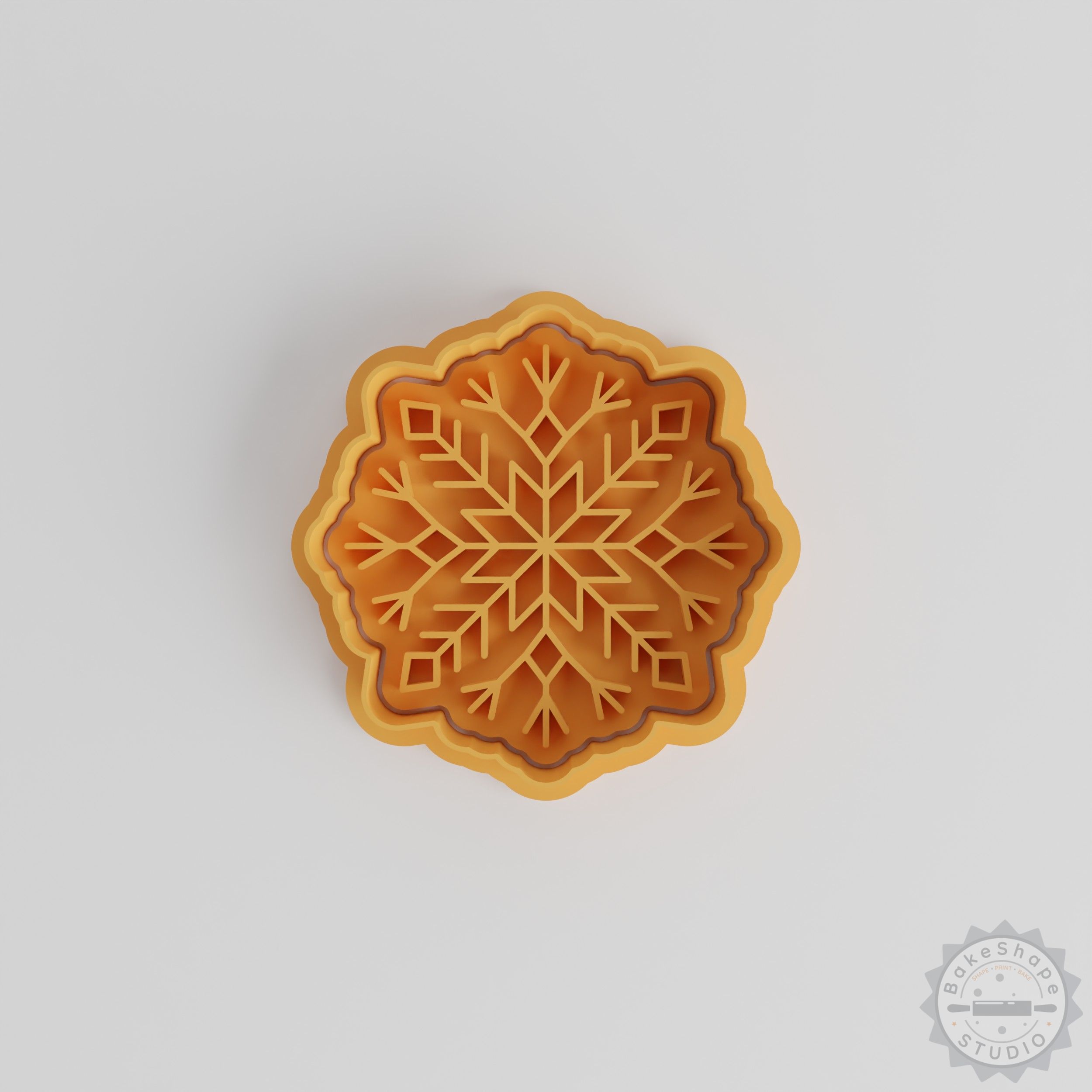 Ice Crystal Cookie Cutter & Stamp Set, Snowflake Design, 6-Piece, Perfect for Fondant & Décor