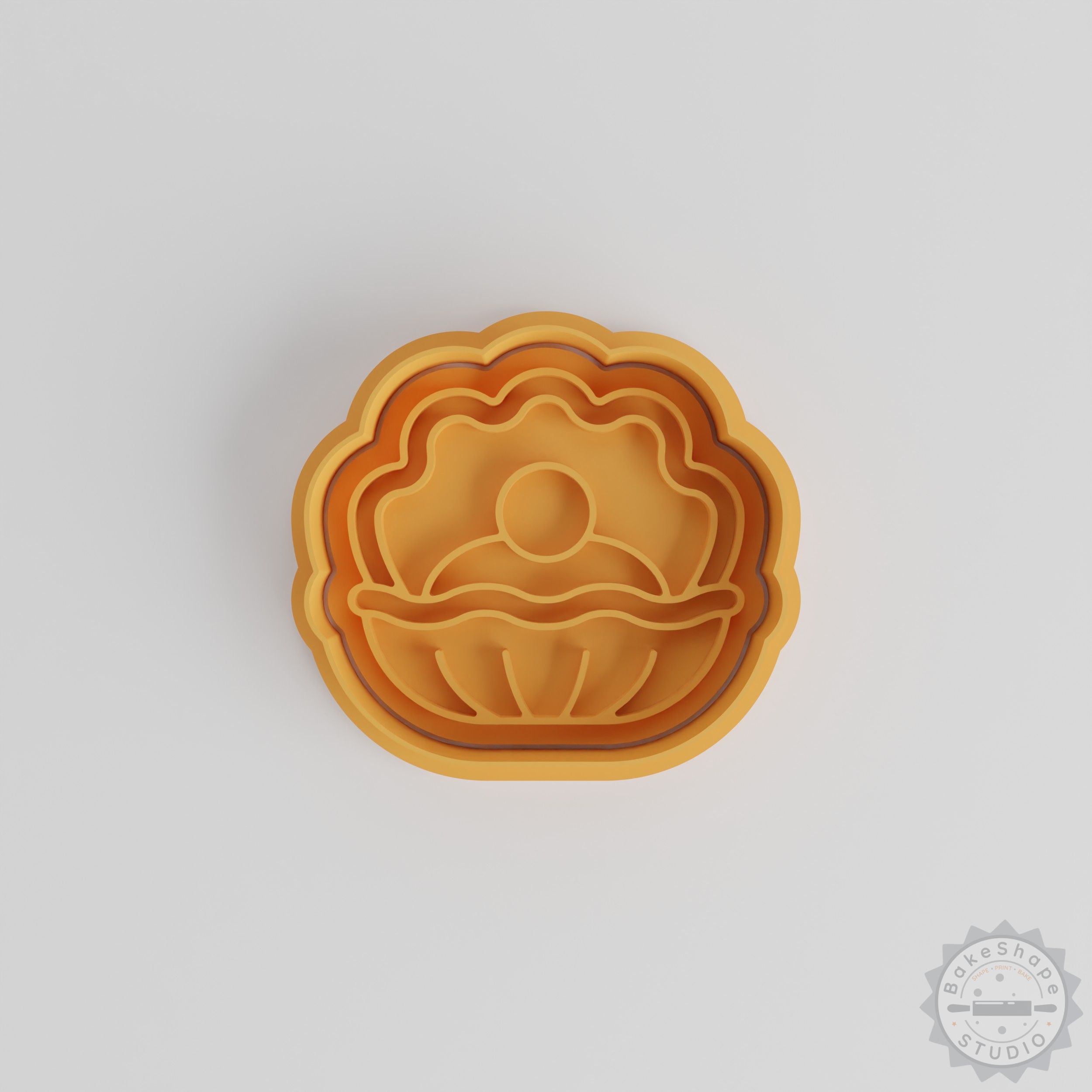Oyster Shape Cutter and Stamp Set, 6-Piece Cookie and Fondant Shell Designs, S/M/L Sizes