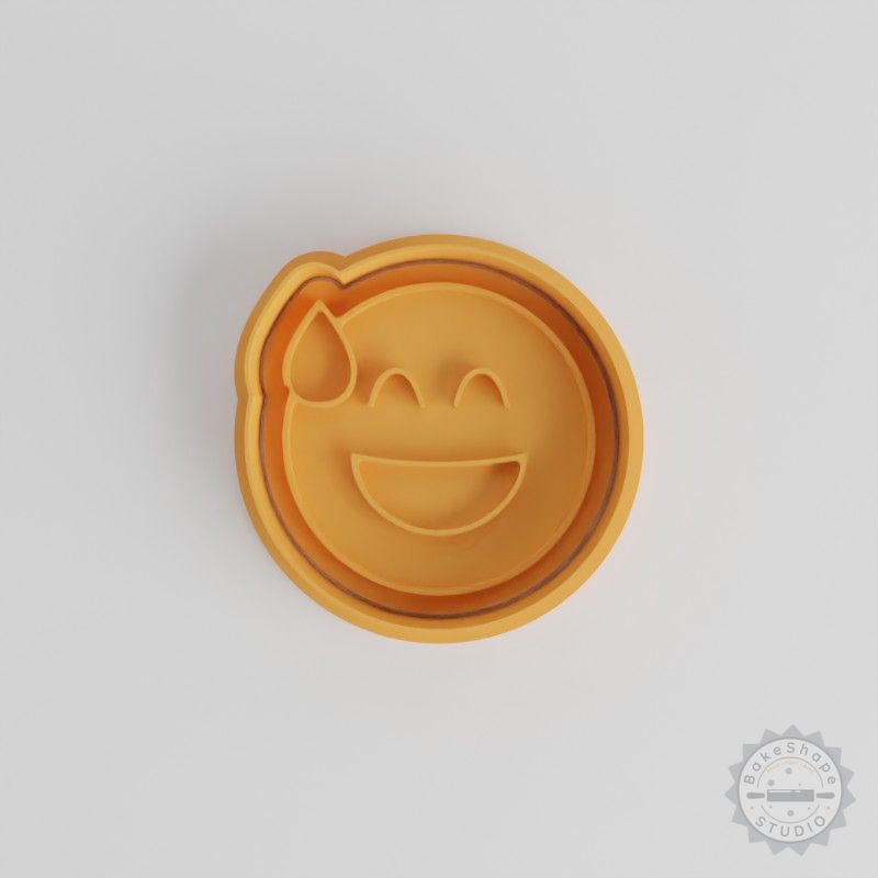 Nervous Laughter Cookie Cutter and Stamp Set, 6-Piece, Emoji Design, Multiple Sizes