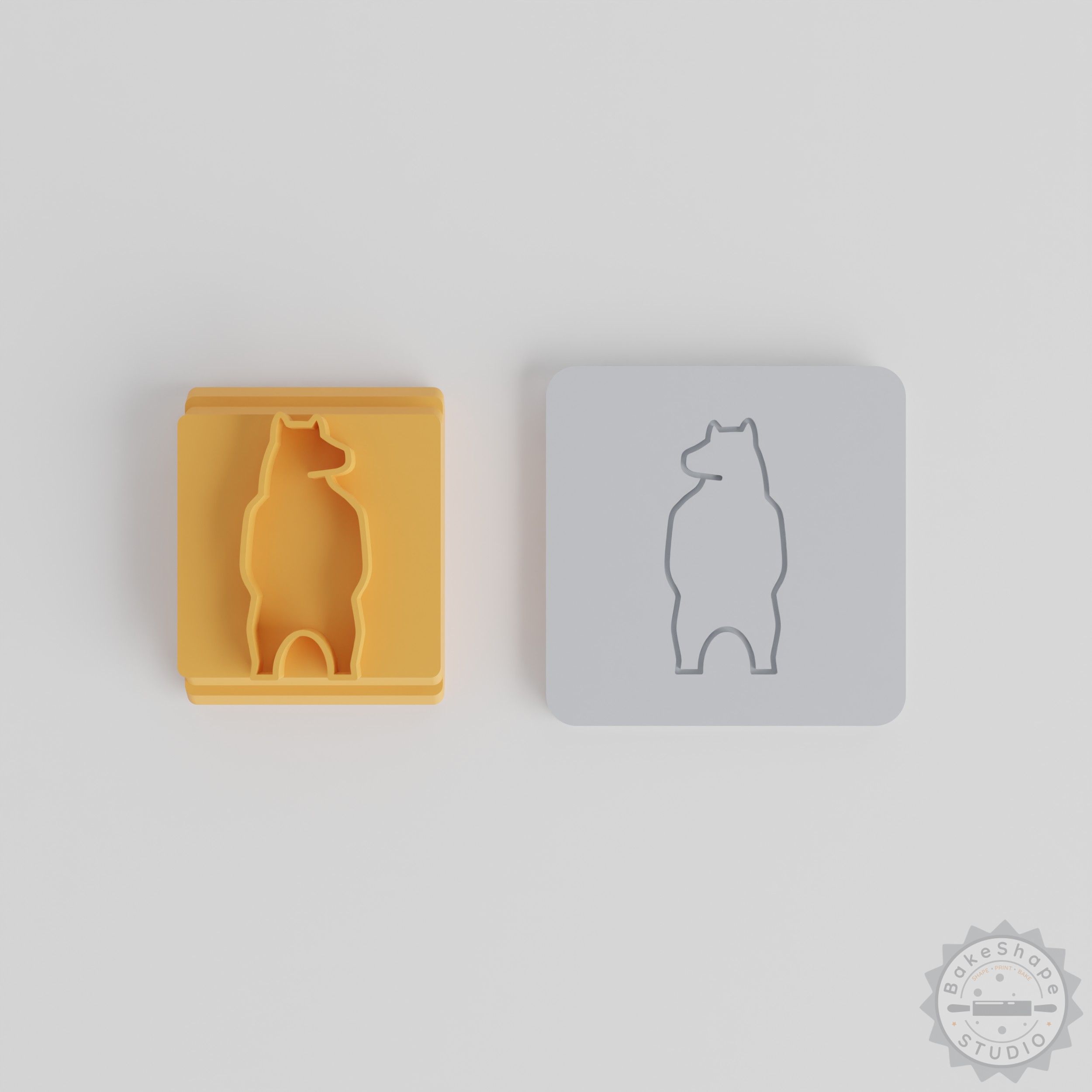 Bear Stamp Tile Set, 5 Sizes, Animal Design for Clay, Cookies, Fondant