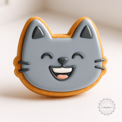 Decorated example 1 of Laughing Cookie Cutter & Stamp Set, 6-Piece, Perfect for Cookies & Fondant, Multi-Size S/M/L