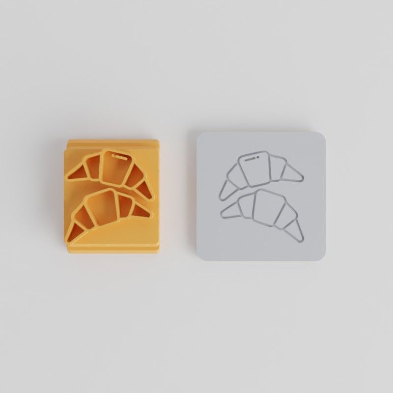 Croissant Stamp Tile Set for Clay, Cookies, Fondant - 5 Sizes (20-40mm) Motif, Perfect for Soft Materials
