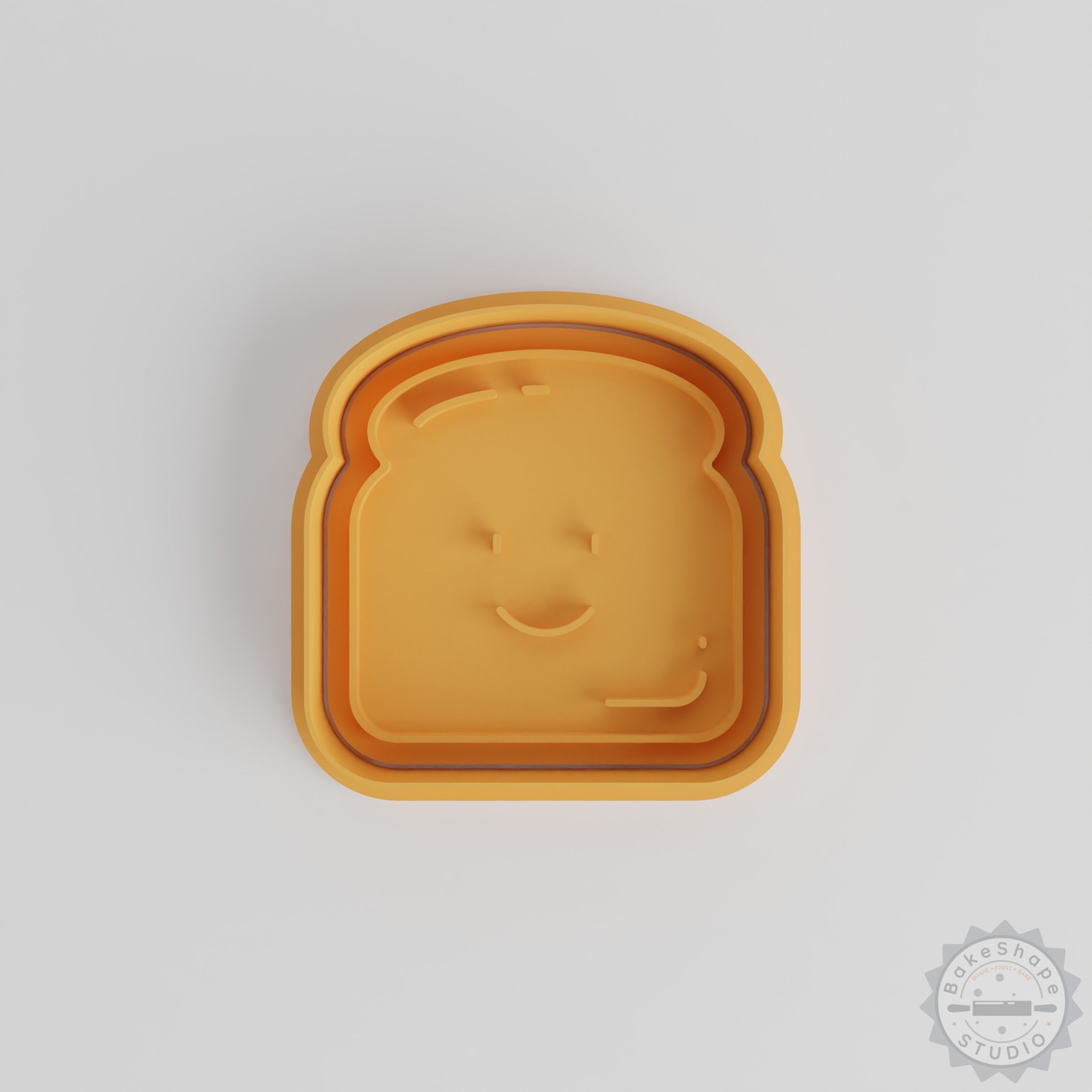 Kawaii Bread Cookie Cutter & Stamp Set, 6-Piece, Cute Bakery Shapes, For Cookies or Fondant