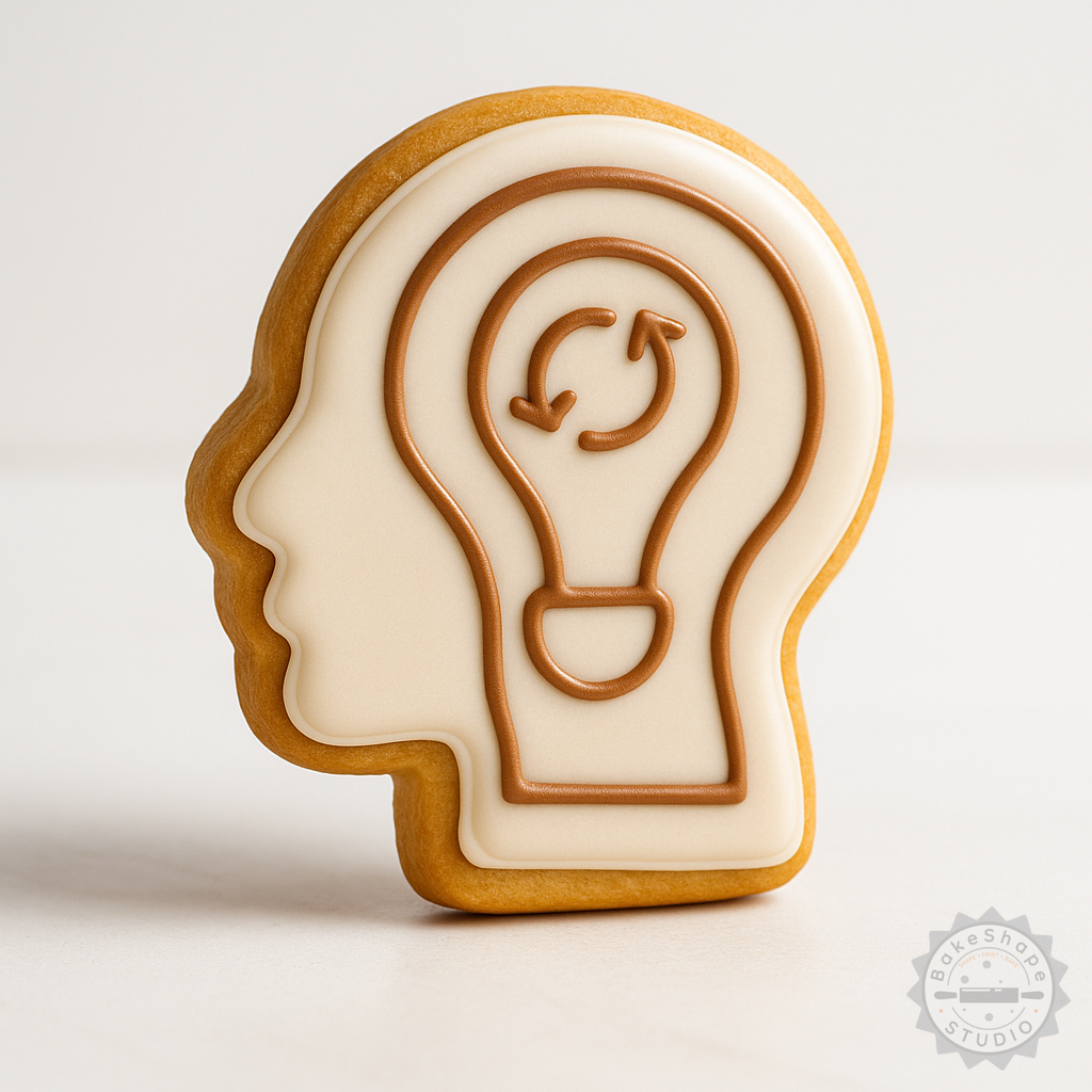 Decorated example 1 of Think Process Cookie Shape Cutter and Stamp Set, 6-Piece, S/M/L, Fondant Decorating Tools