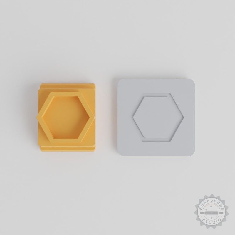 Hexagon Stamp Tile Set for Clay, Cookies & Fondant with 5 Geometric Sizes