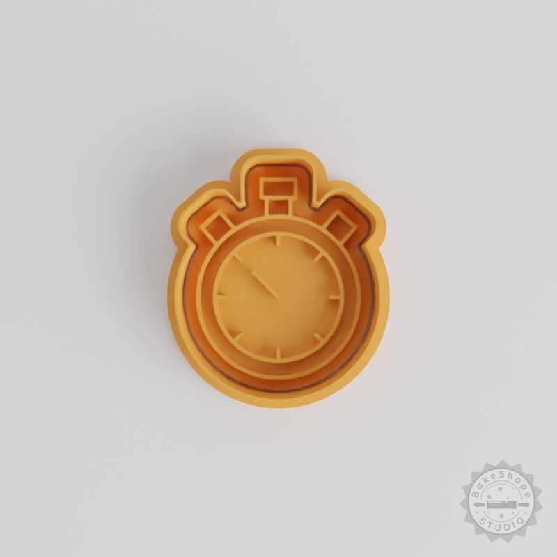Stopwatch Shape Cutter and Stamp Set, Perfect for Cookies and Fondant, 6-Piece Timer Bundle
