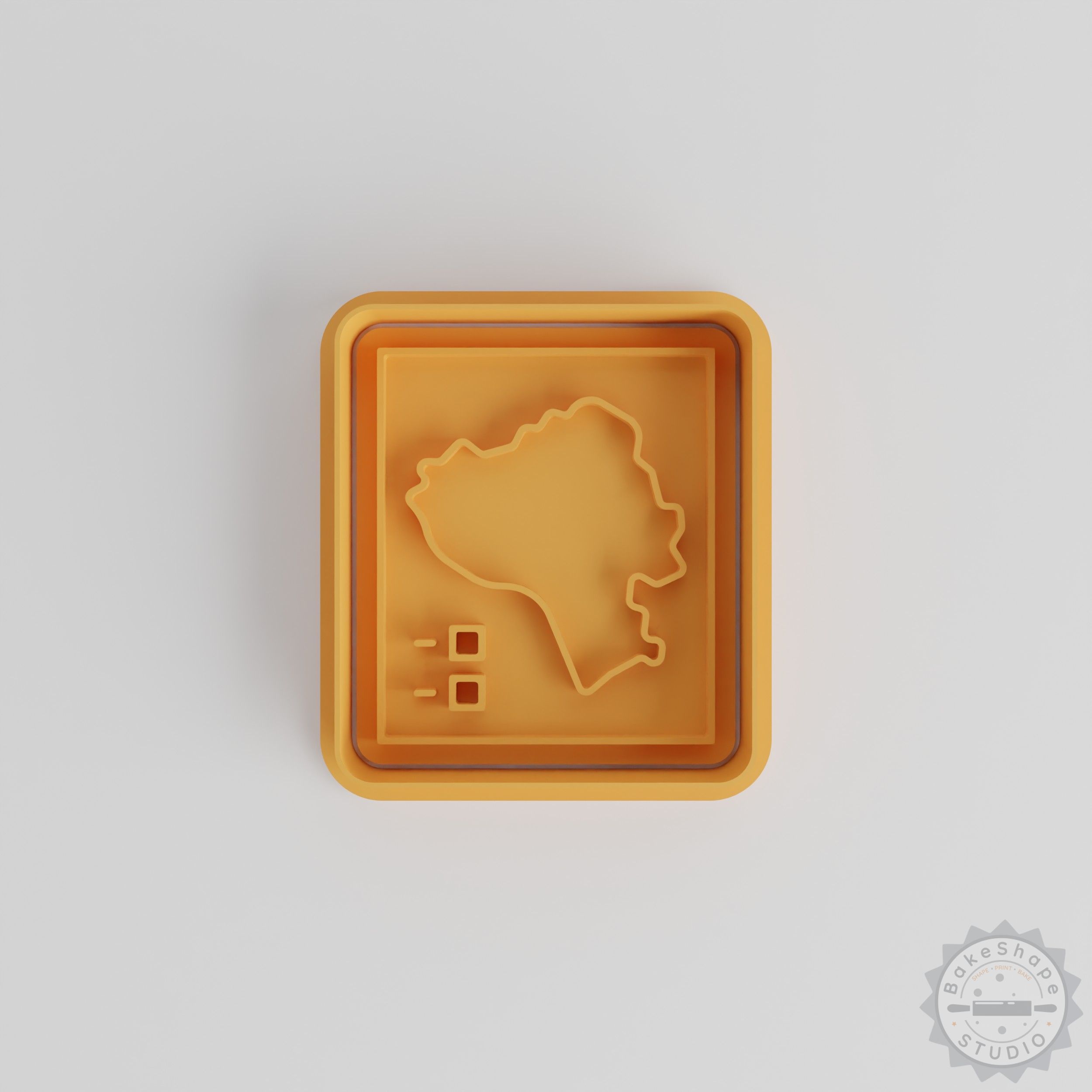 Map Shape Cutter & Stamp Set, 6-Piece, Cookie & Fondant, 3 Sizes S-M-L, Travel-Themed Baking Tool