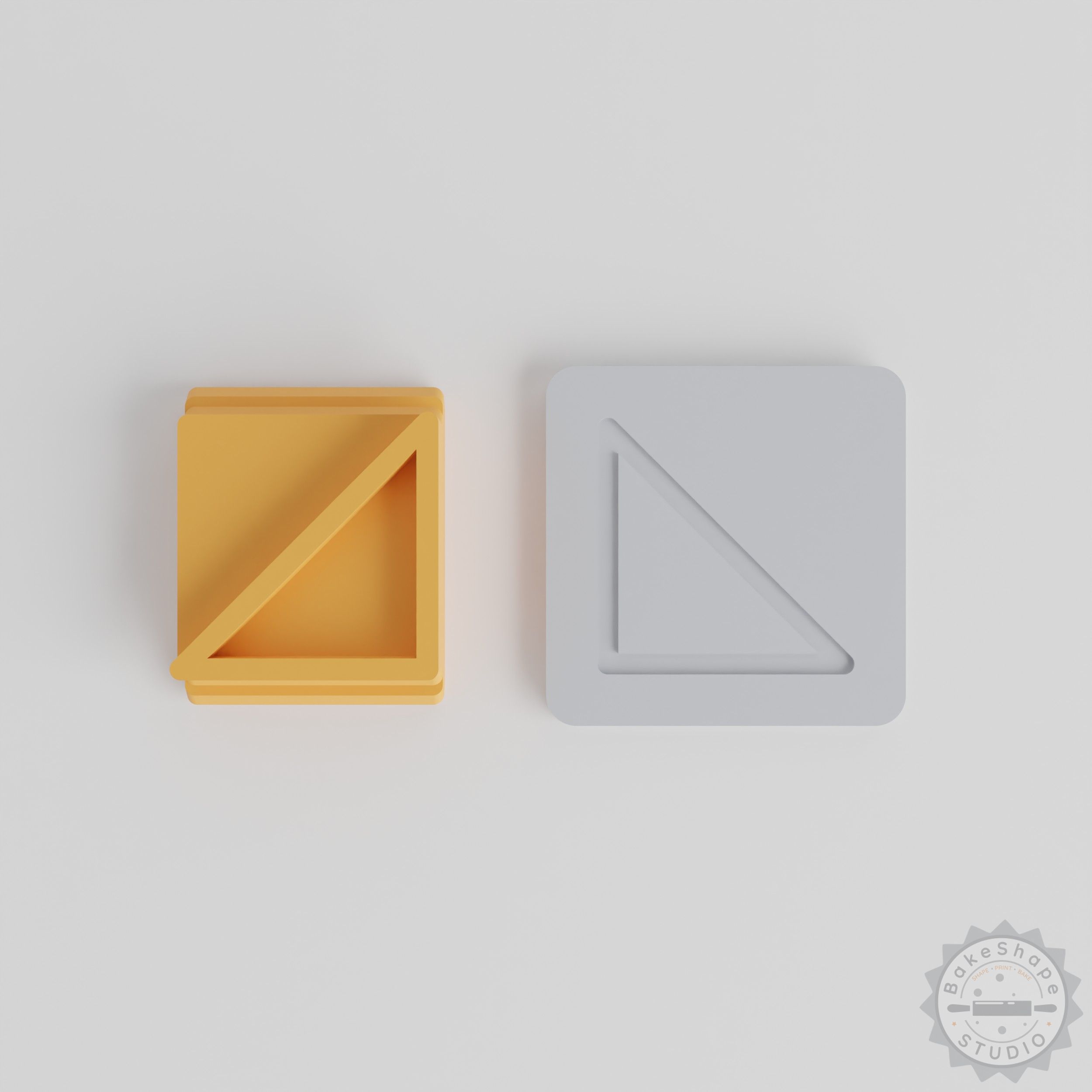 Stamp Tile Set with Right Triangle Motif, 5 Sizes for Clay, Cookies, Fondant, Soft Materials