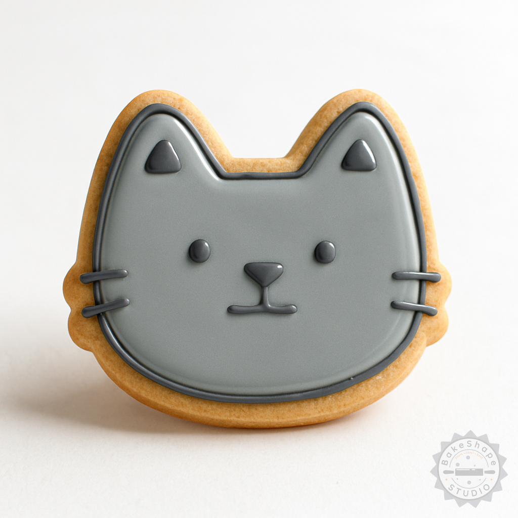 Decorated example 1 of Neutral Cookie Cutter and Stamp Set, 6 Pieces, S/M/L Sizes for Fondant and Cookies