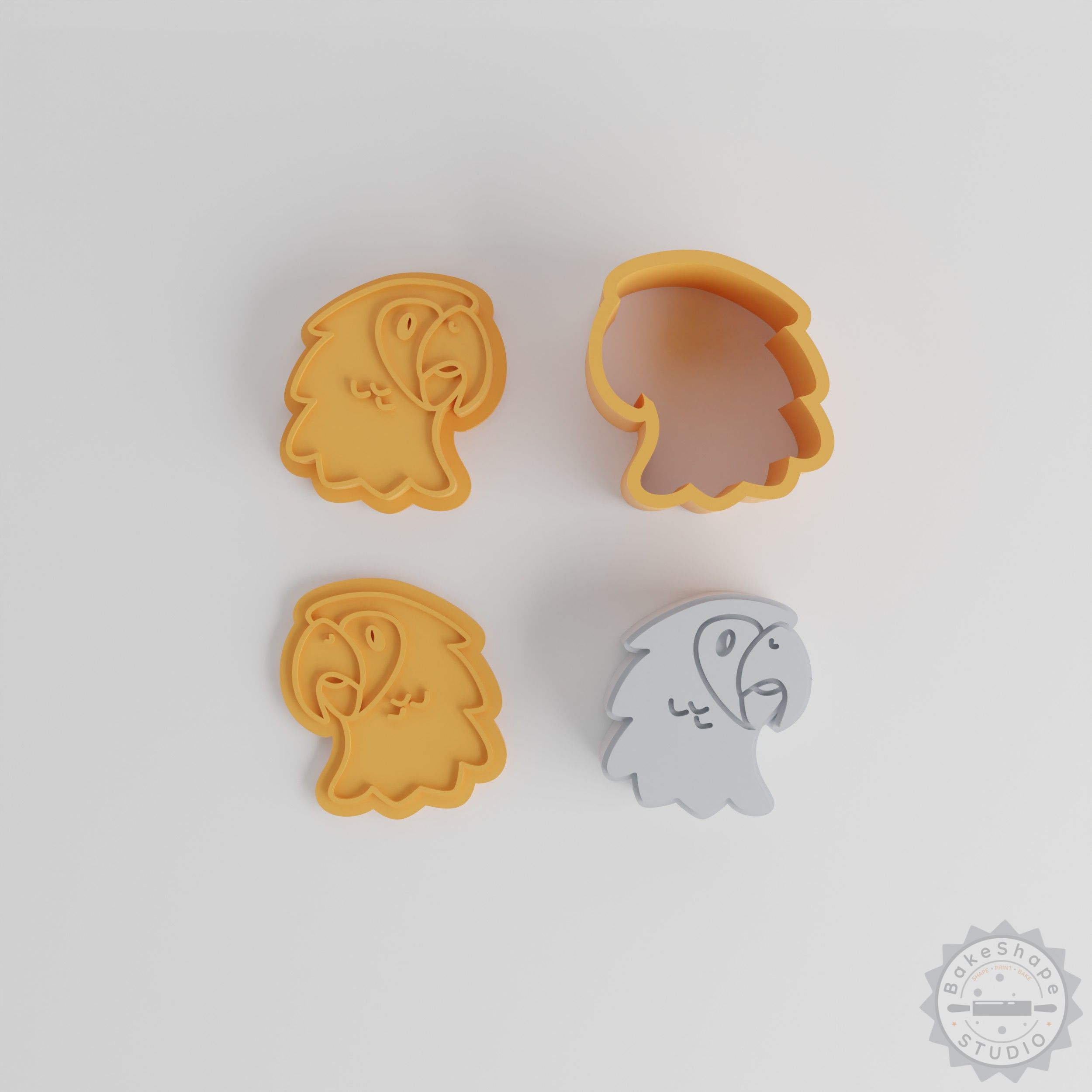 Parrot Bath Bomb Mold Set, 12 Pieces, XS/S/M/L Sizes, Tropical Bird Design