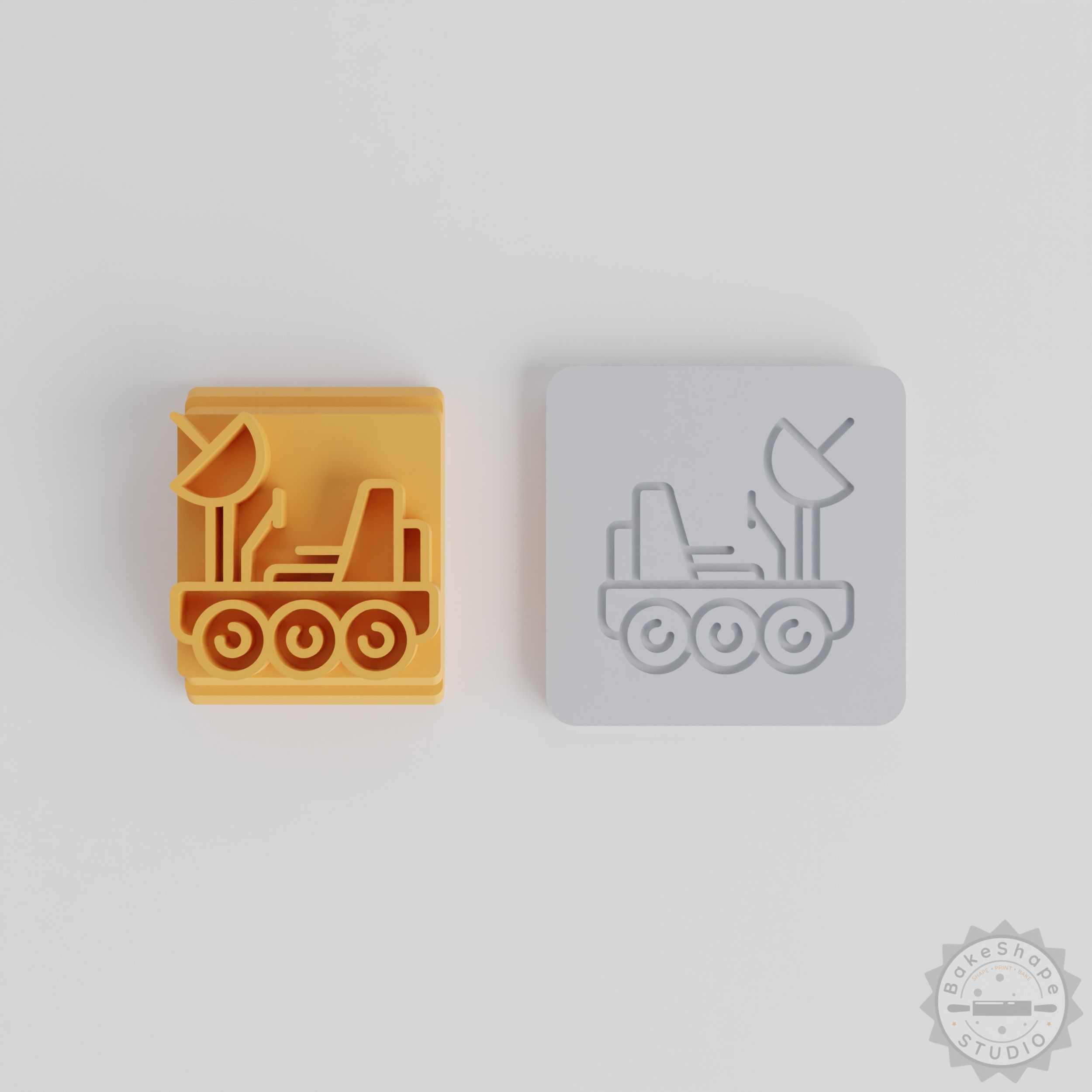 Moon Buggy Stamp Tile Set, 5 Sizes for Clay, Cookies, Fondant and Soft Materials