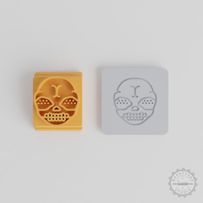 Demon Stamp Tile Set, 5 Piece, Perfect for Clay, Cookies, Fondant, Halloween, Scary Face, Horror Fiend Designs