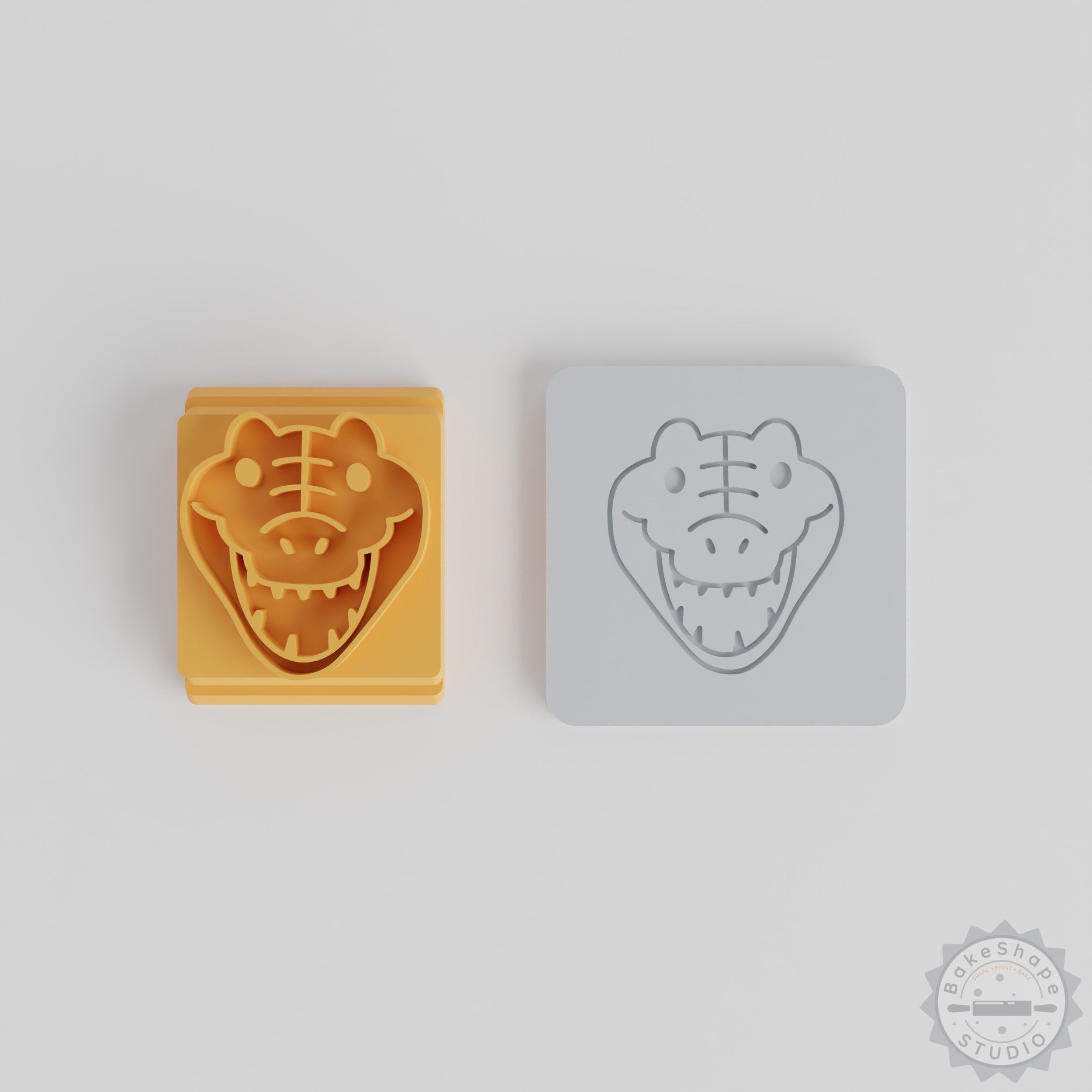 Crocodile Stamp Tile Set, 5 Sizes for Clay, Fondant, Cookies, and Soft Materials