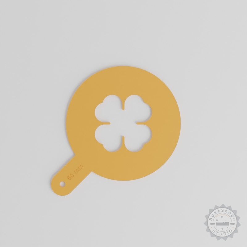 Clover Art Stencil Set, 5 Size Motif for Latte, Decor, Painting with Powdered Sugar, Cocoa, Glitter