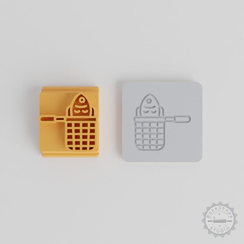 Fish Net Stamp Set for Clay & Cookies, 5 Sizes - Perfect Catching Net Tool for Soft Materials