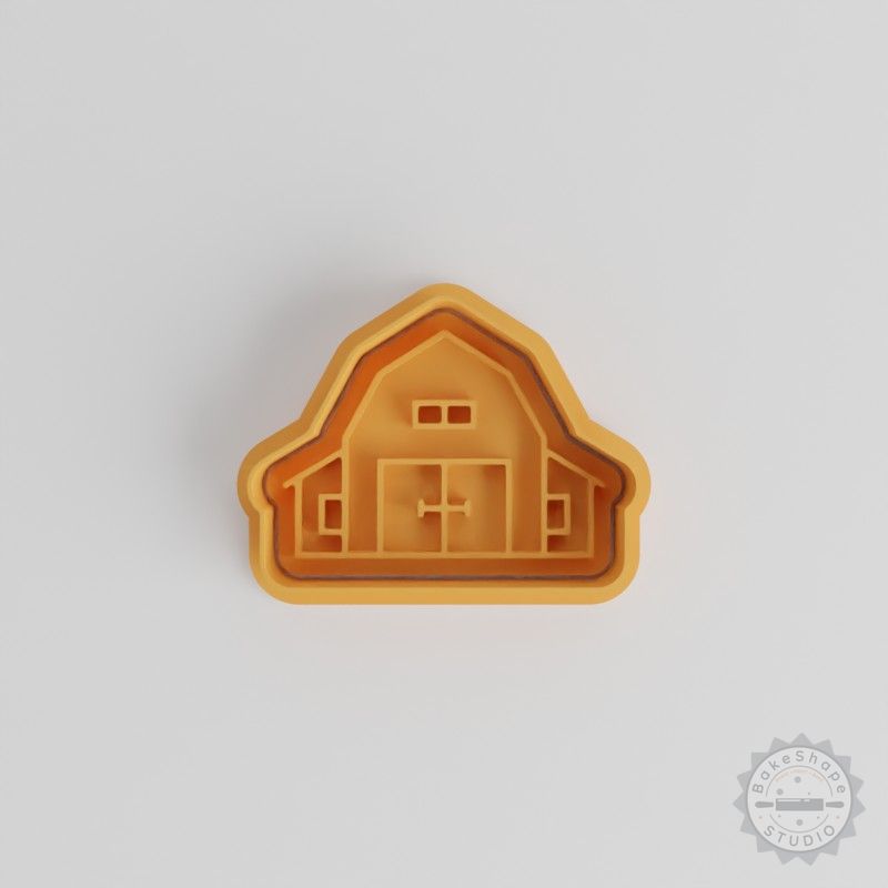 Barn Shape Cookie Cutter and Stamp Set, 3 Sizes, Perfect for Fondant and Baking