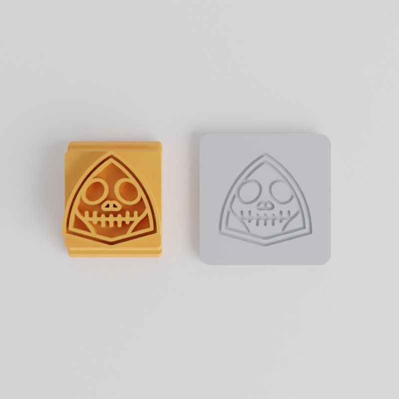 Skull Stamp Tile Set for Clay, Cookies & Fondant, 5 Size Options - Halloween, Spooky, Gothic Design