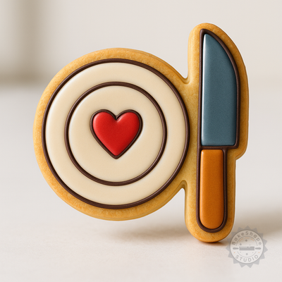 Decorated example 1 of Knife Shape Cutter & Stamp Set, Perfect for Cookies & Fondant, 6-Piece Collection in S/M/L Sizes