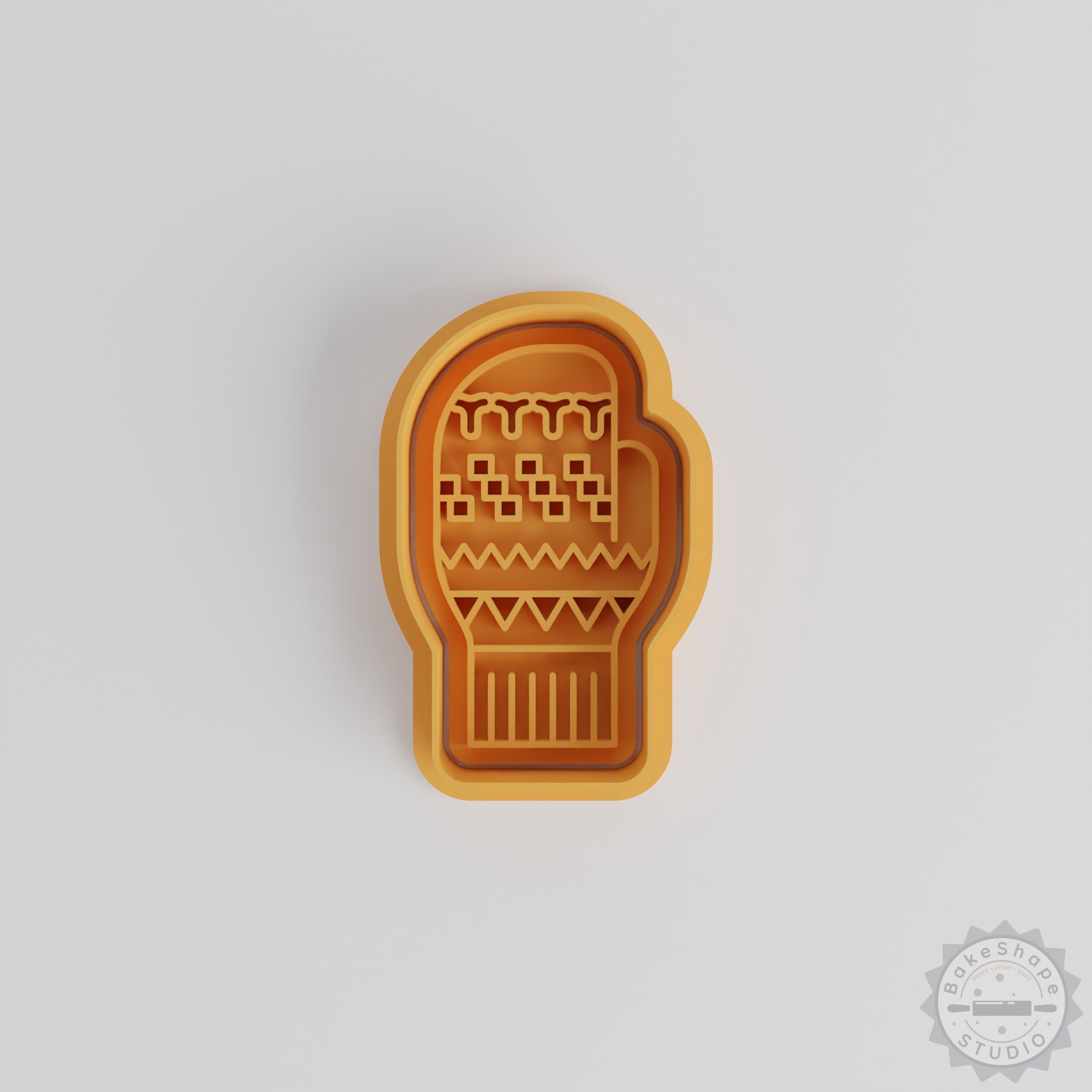 Festive Mittens Cookie Cutter & Stamp Set, 6-Piece, S/M/L Sizes for Holiday Baking