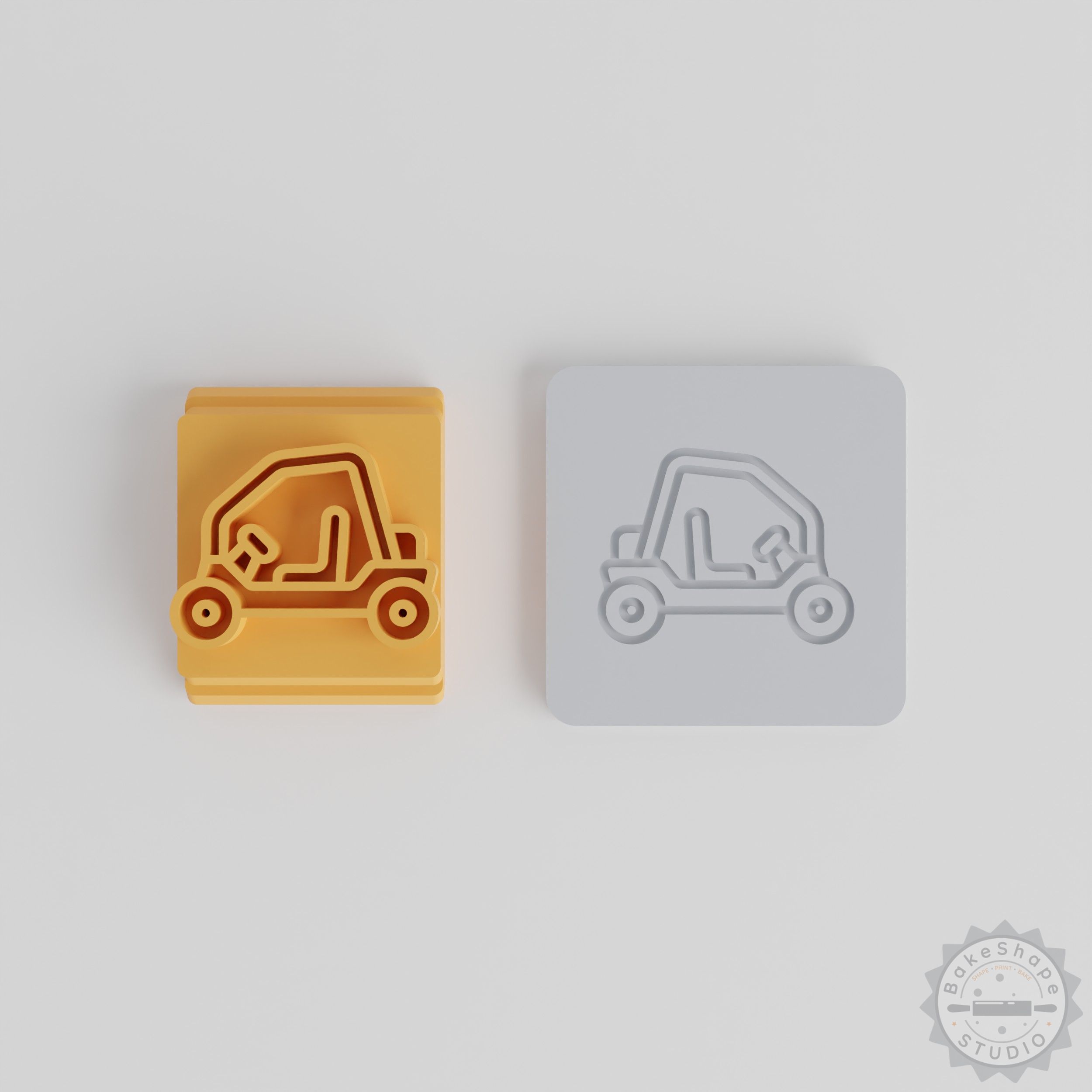 Metal Frame Buggy Set, Includes 5 Stamp Tile Sizes for Clay, Cookie, Fondant Crafting