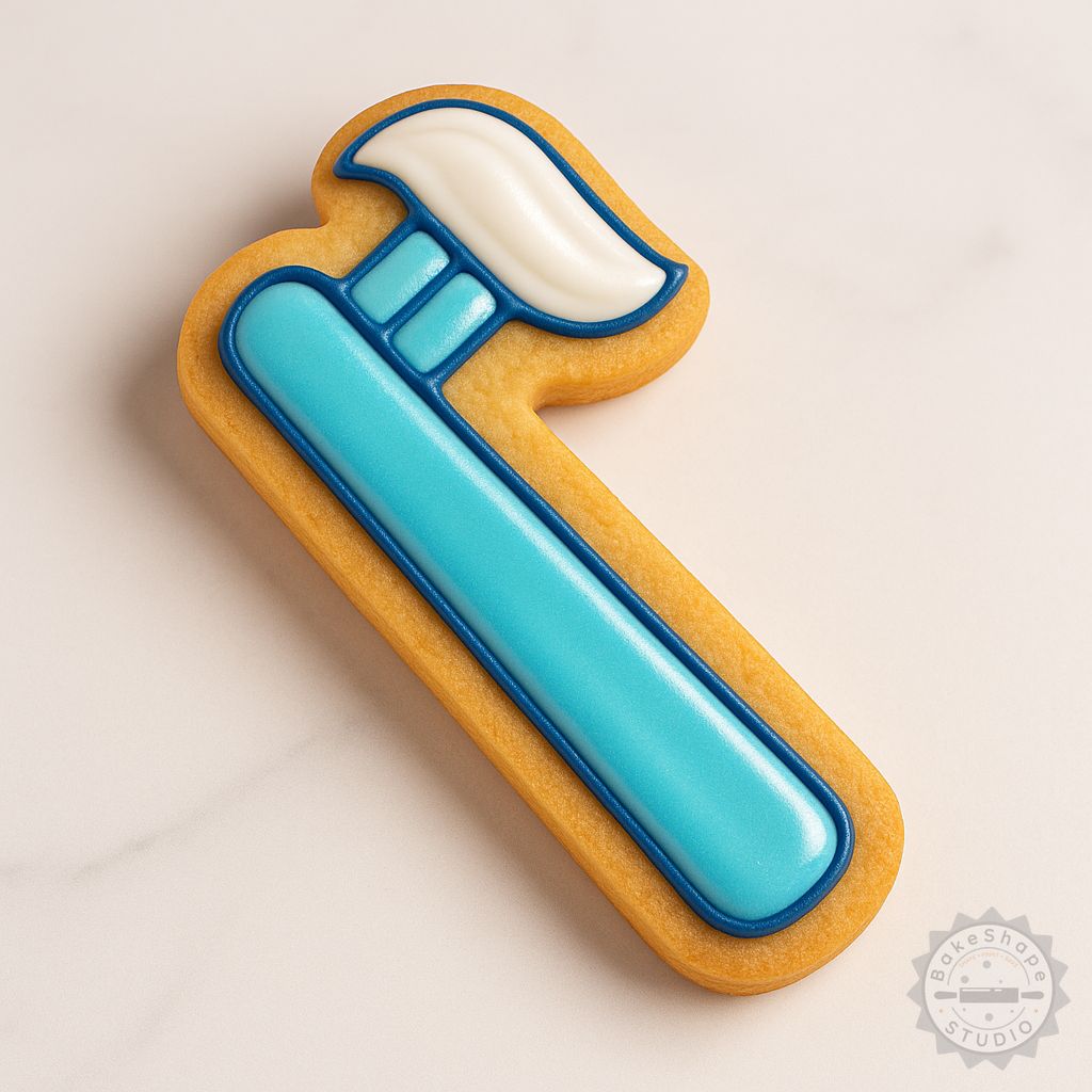Toothpaste and oral hygiene shape cookie cutter and stamp STL set for 3D printing