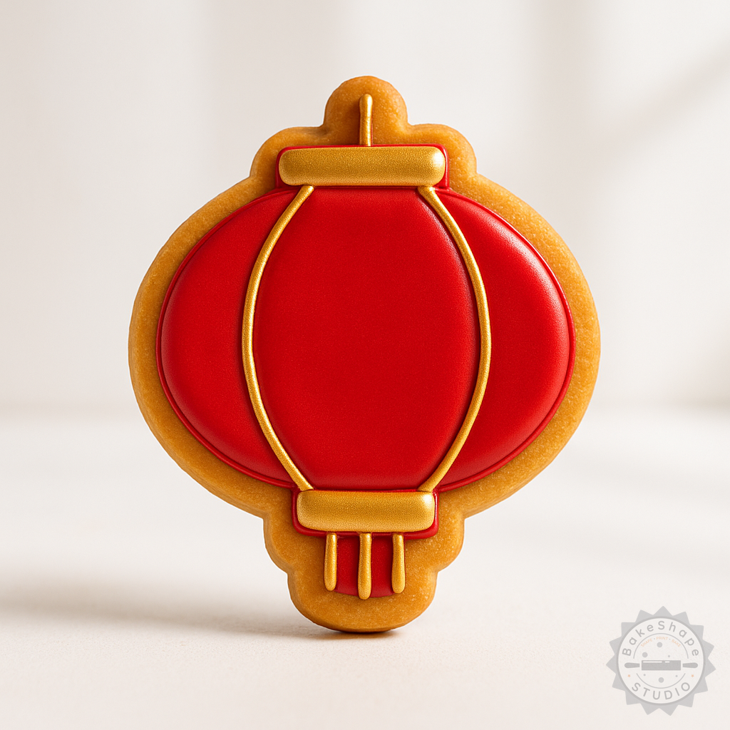 Decorated example 1 of Lantern Shape Cutter & Stamp Set, Perfect for Cookies & Fondant, 6-Piece, Asian New Year Design