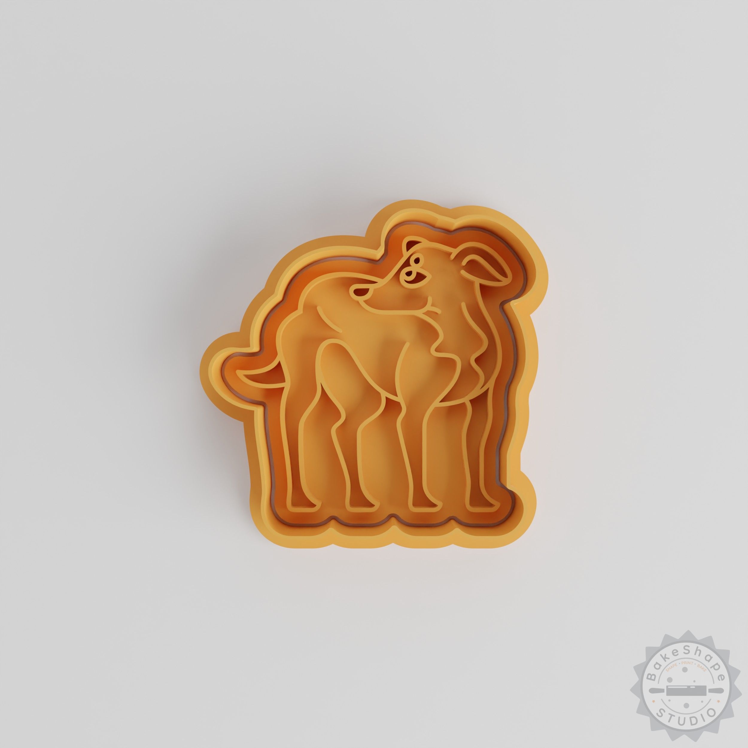Greyhound Shape Cutter and Stamp Set, Dog Cookie Fondant Mold, 3 Sizes