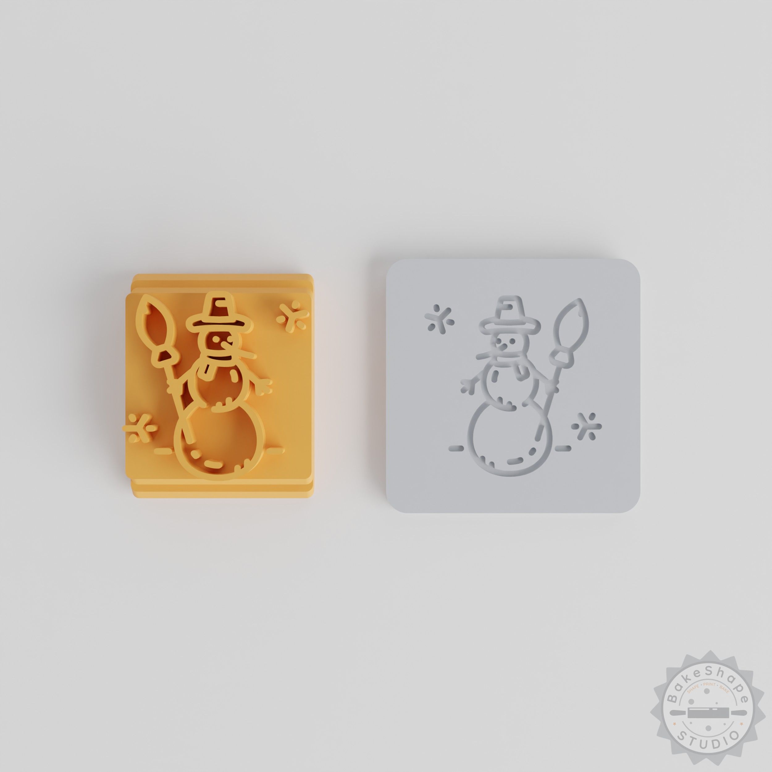 Snowman Stamp Tile Set, 5 Sizes 20-40mm, Perfect for Clay, Cookies, Fondant, Winter Holiday Craft