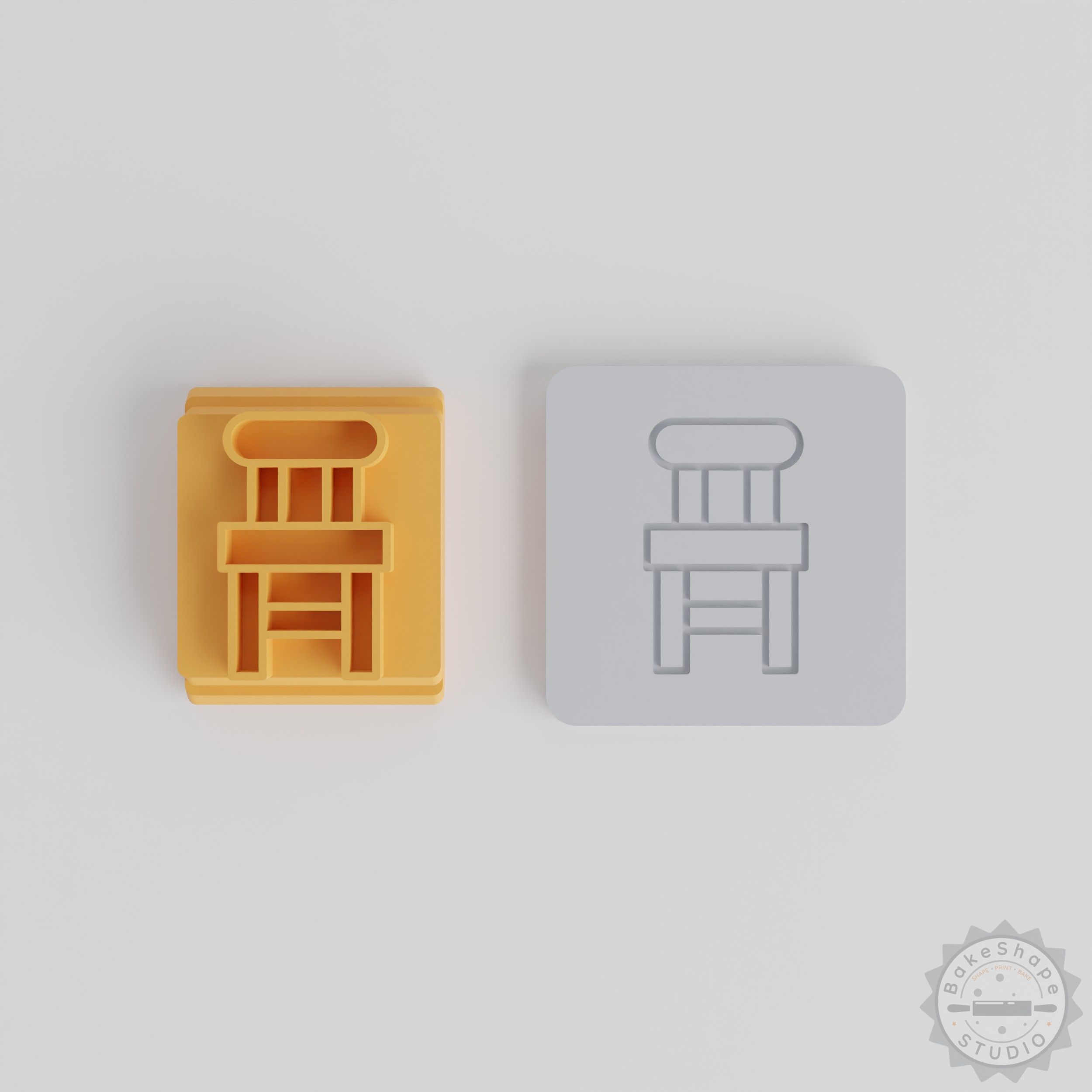 Chair Stamp Tile Set, 5 Motif Sizes for Clay, Cookies, Fondant, Versatile Design